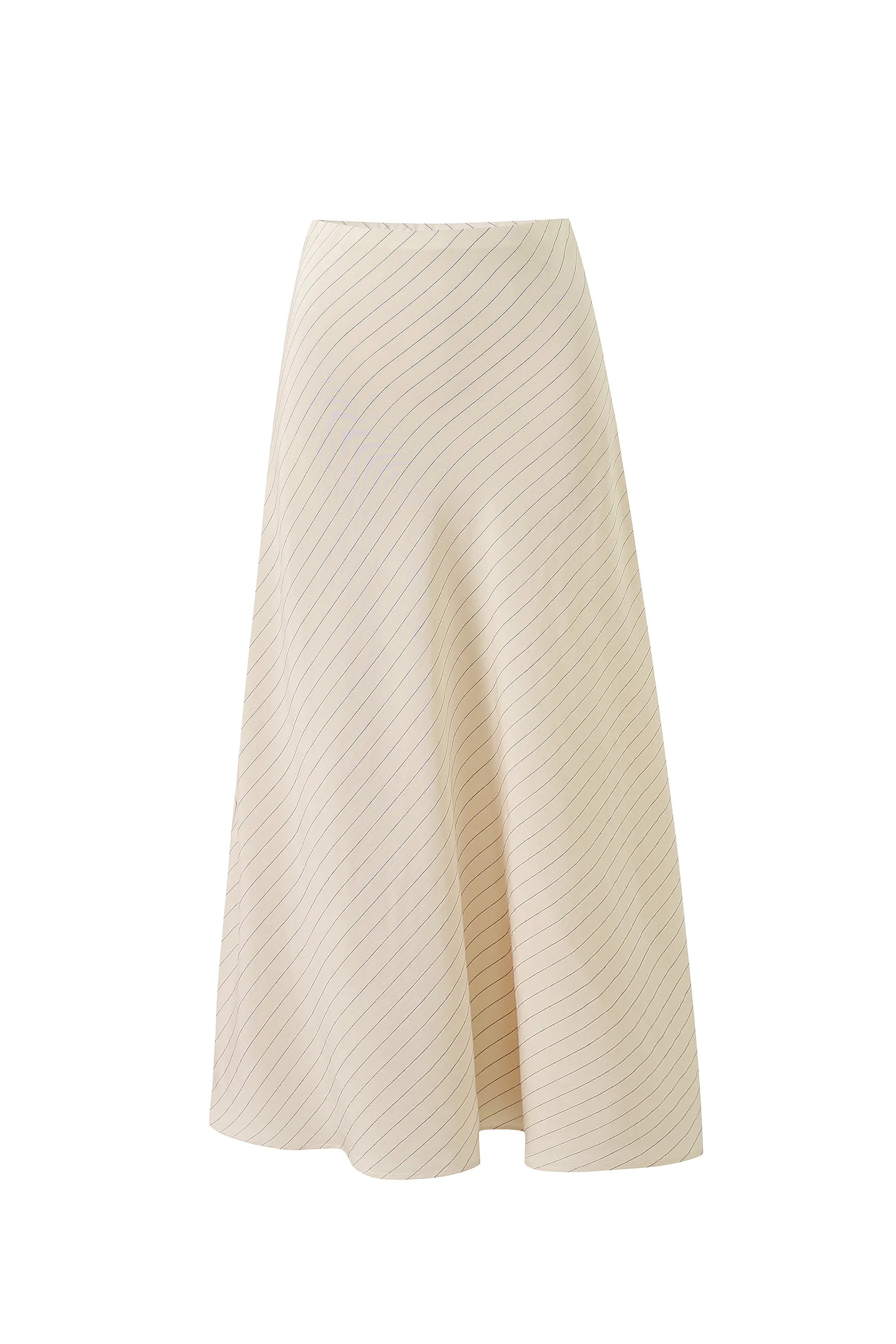 Baseball Bias Cut Skirt Tencel Stripe Cream sold by Fashion Brand Company product image thumbnail 3
