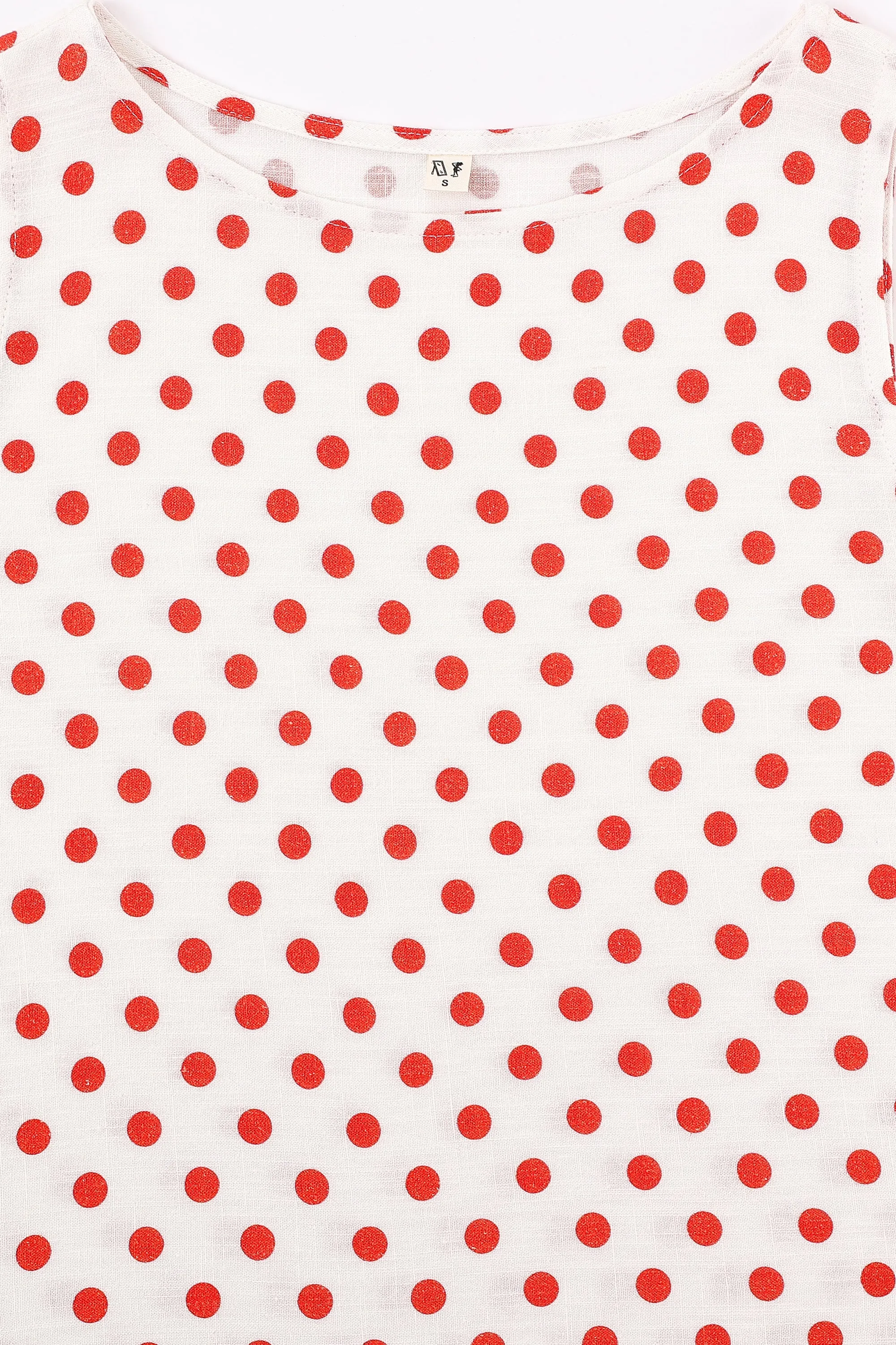 Shift Tank Soft Linen Red Polka Dot sold by Fashion Brand Company product image thumbnail 5