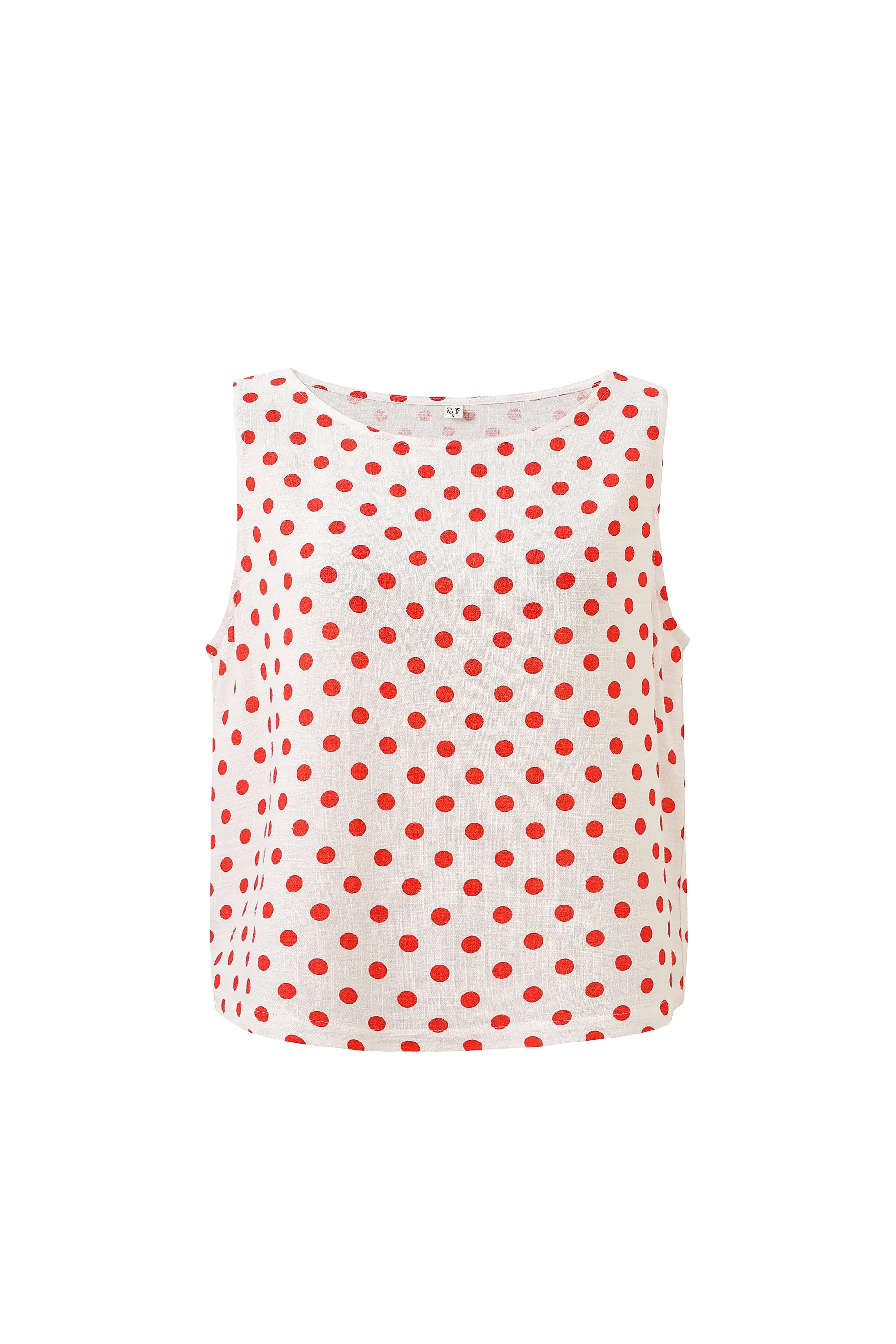 Shift Tank Soft Linen Red Polka Dot sold by Fashion Brand Company product image thumbnail 2