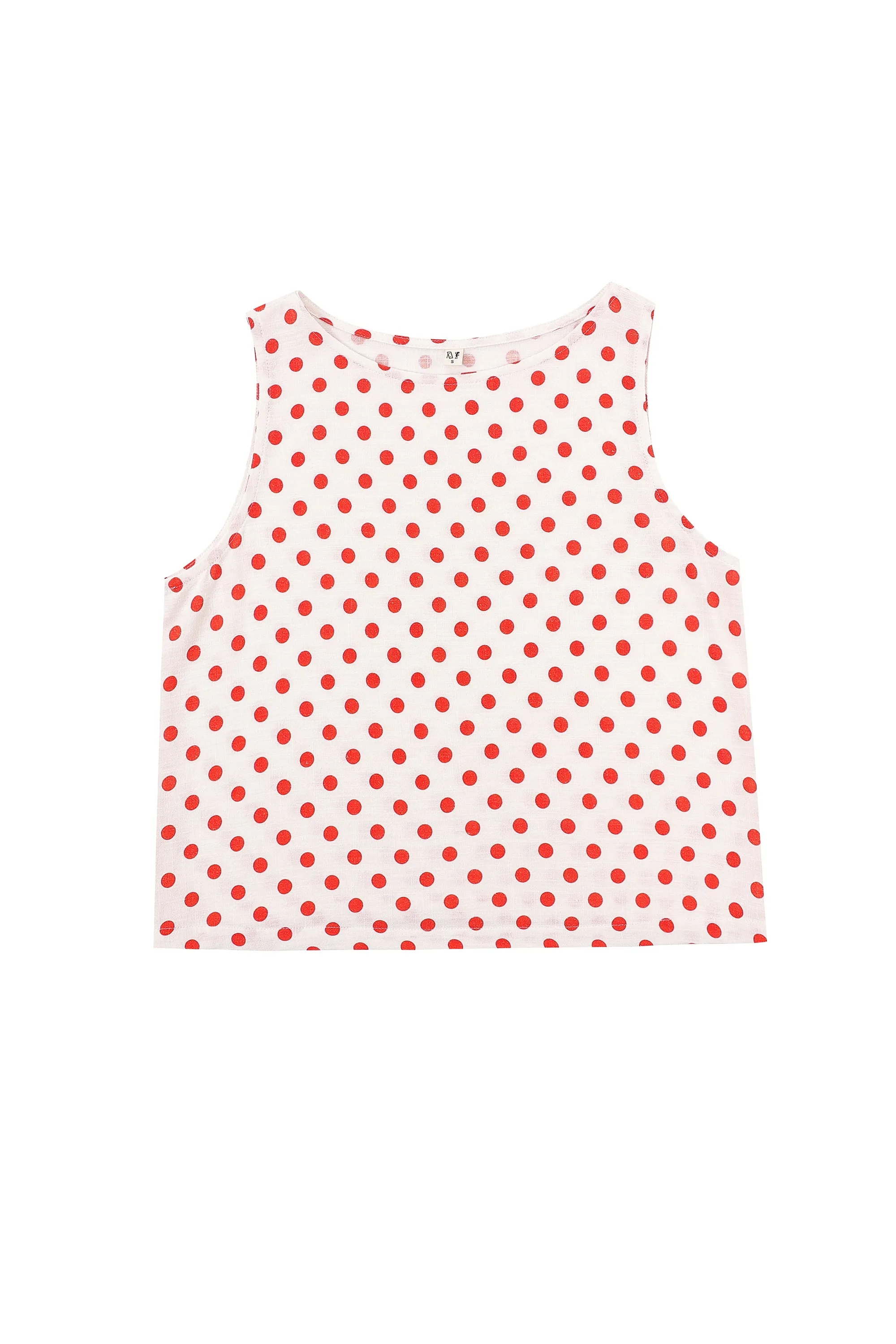 Shift Tank Soft Linen Red Polka Dot sold by Fashion Brand Company product image thumbnail 4