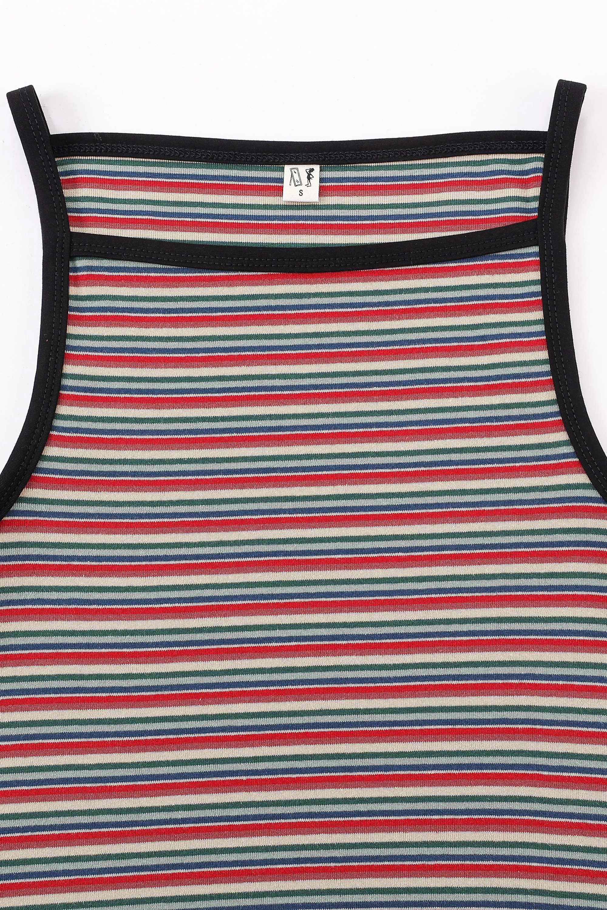 Red Stripe Cotton Square Neck Cami sold by Fashion Brand Company product image thumbnail 4