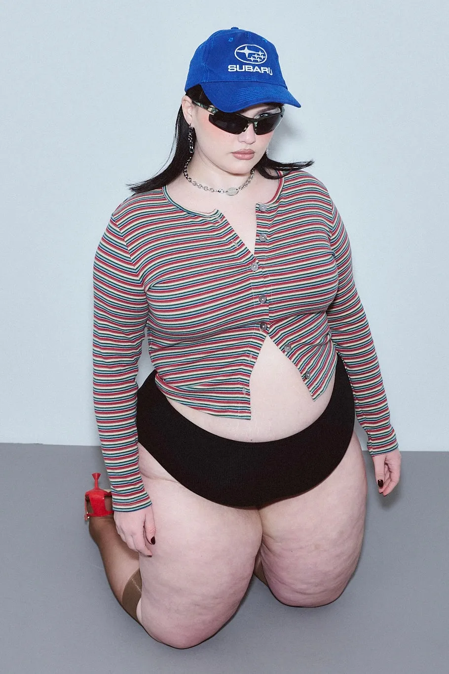 Long Sleeve Button Top Red Stripe sold by Fashion Brand Company