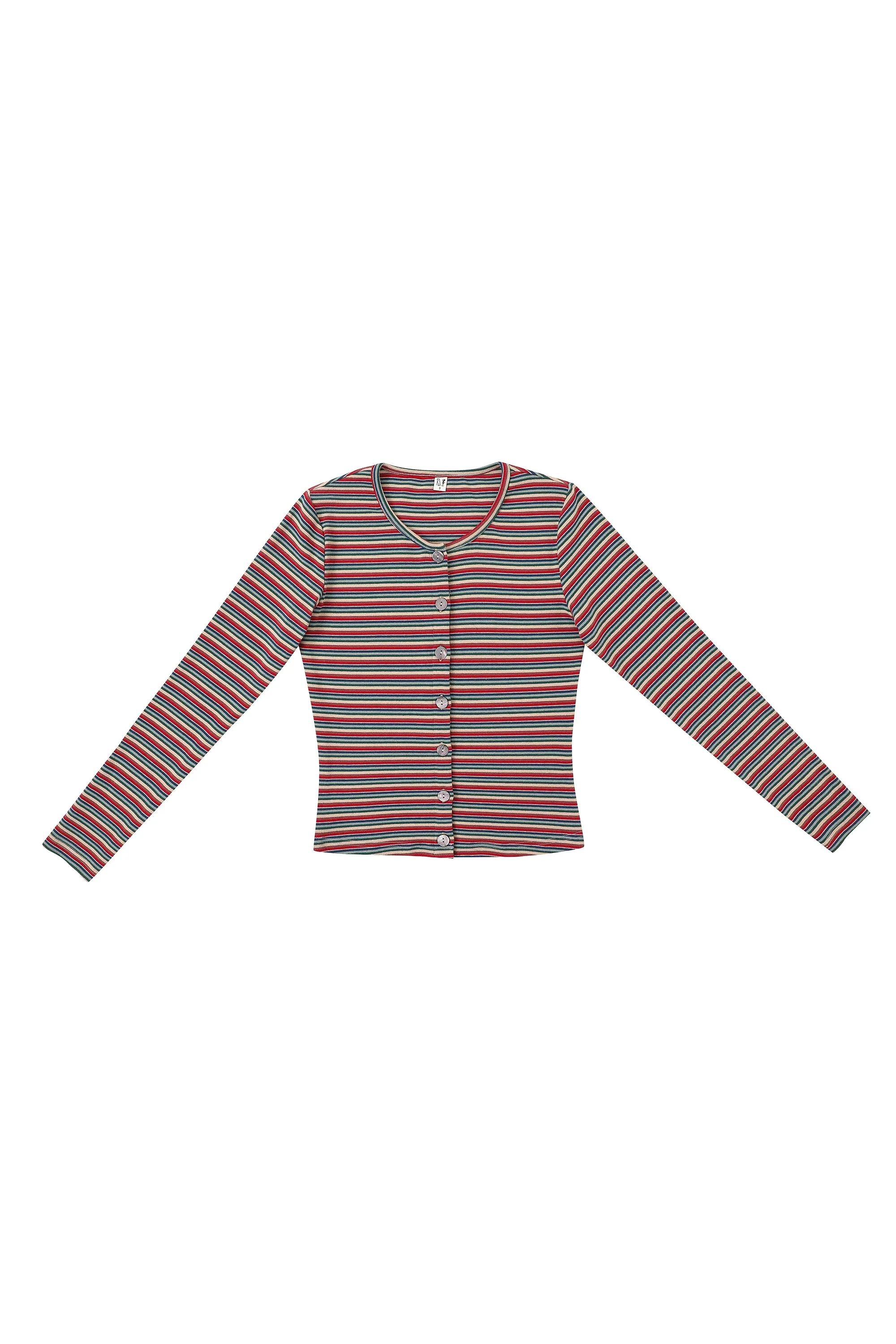 Long Sleeve Button Top Red Stripe sold by Fashion Brand Company product image thumbnail 2