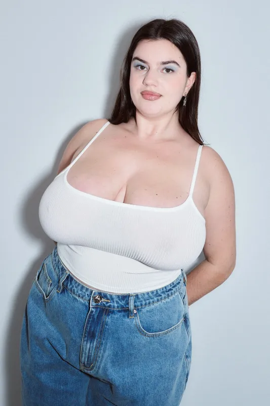 Tencel Rib Cami White made by Fashion Brand Company