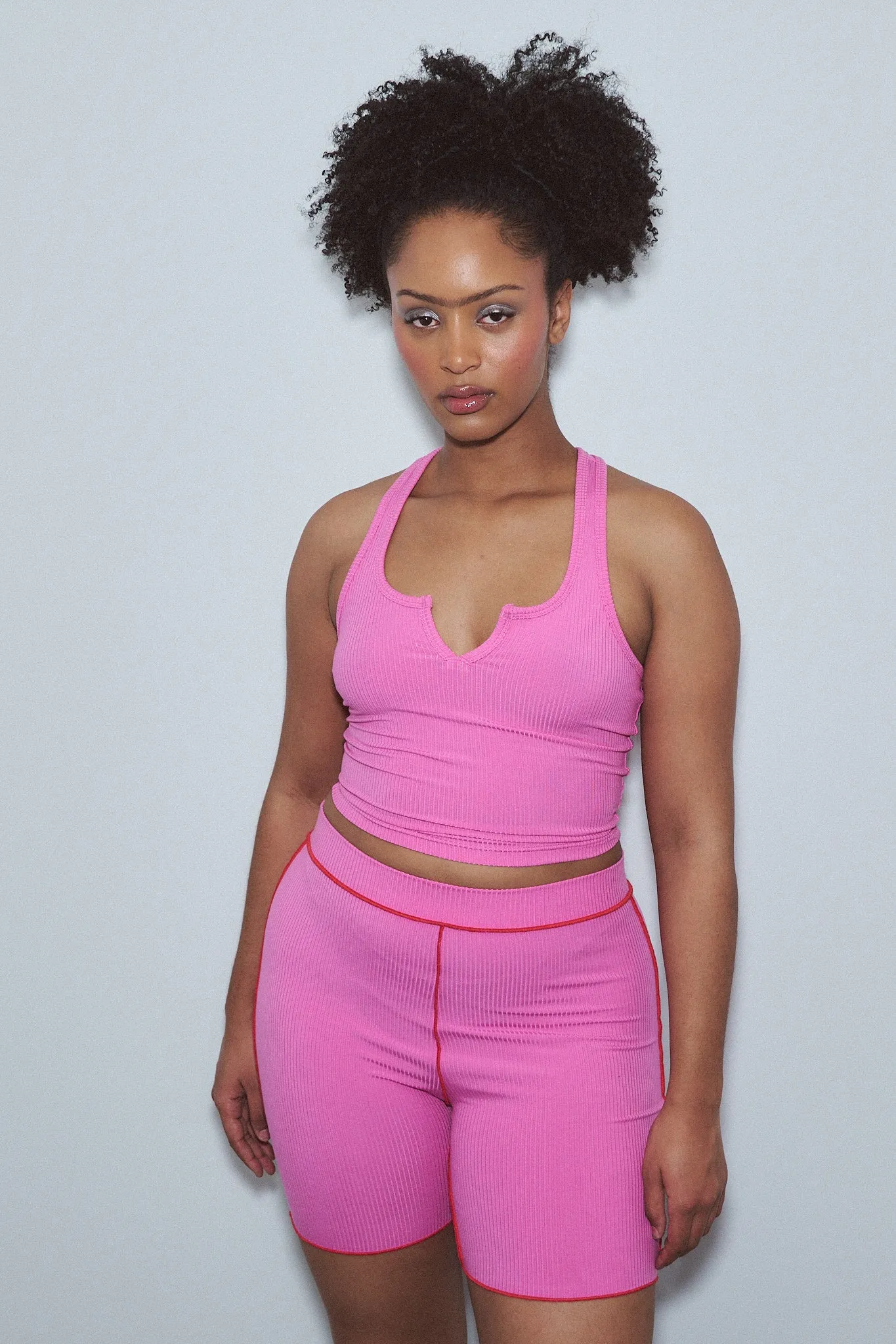 Tencel Rib Lounge Bike Shorts Pink sold by Fashion Brand Company product image thumbnail 5