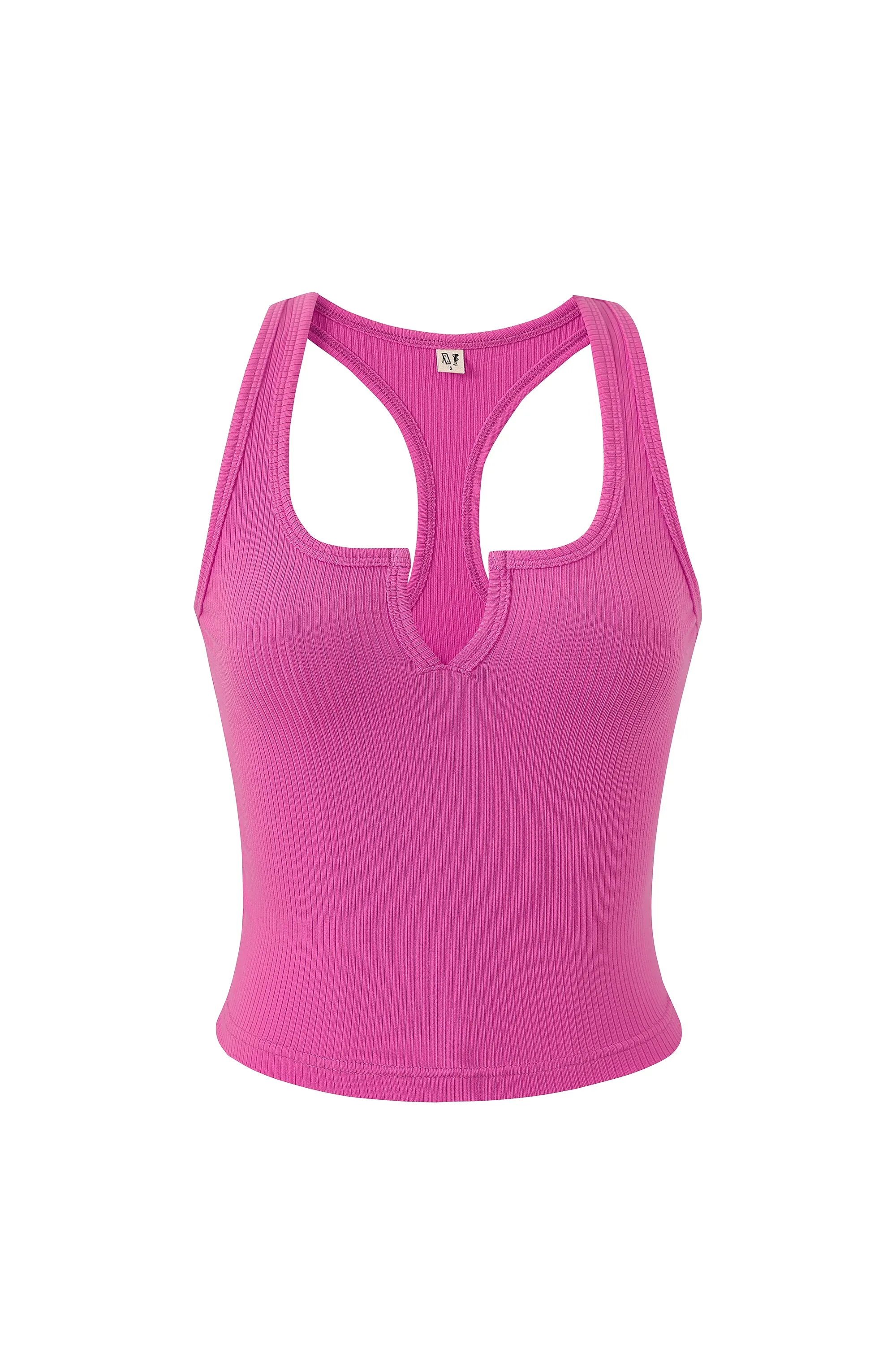 Split Racerback Tencel Rib Tank Pink sold by Fashion Brand Company product image thumbnail 3