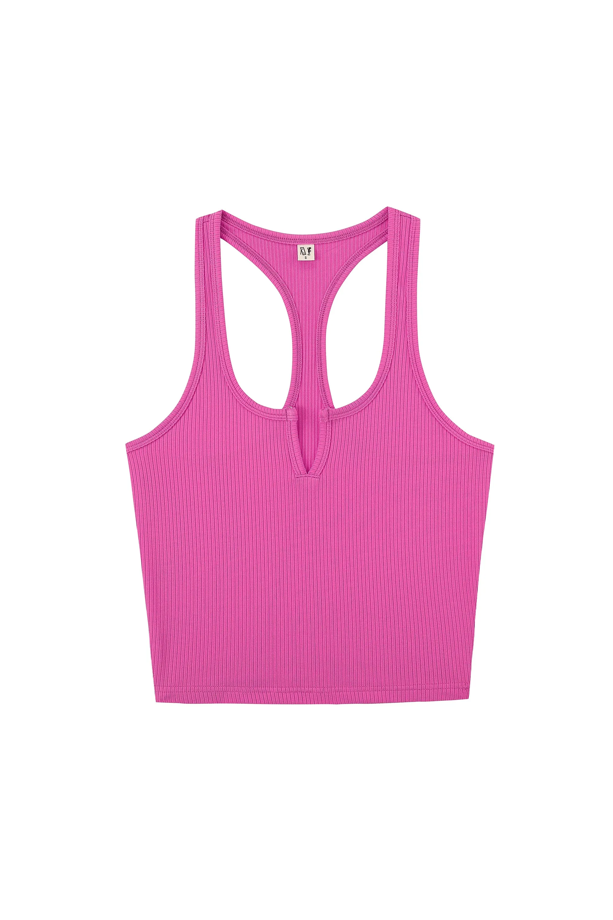 Split Racerback Tencel Rib Tank Pink sold by Fashion Brand Company product image thumbnail 5