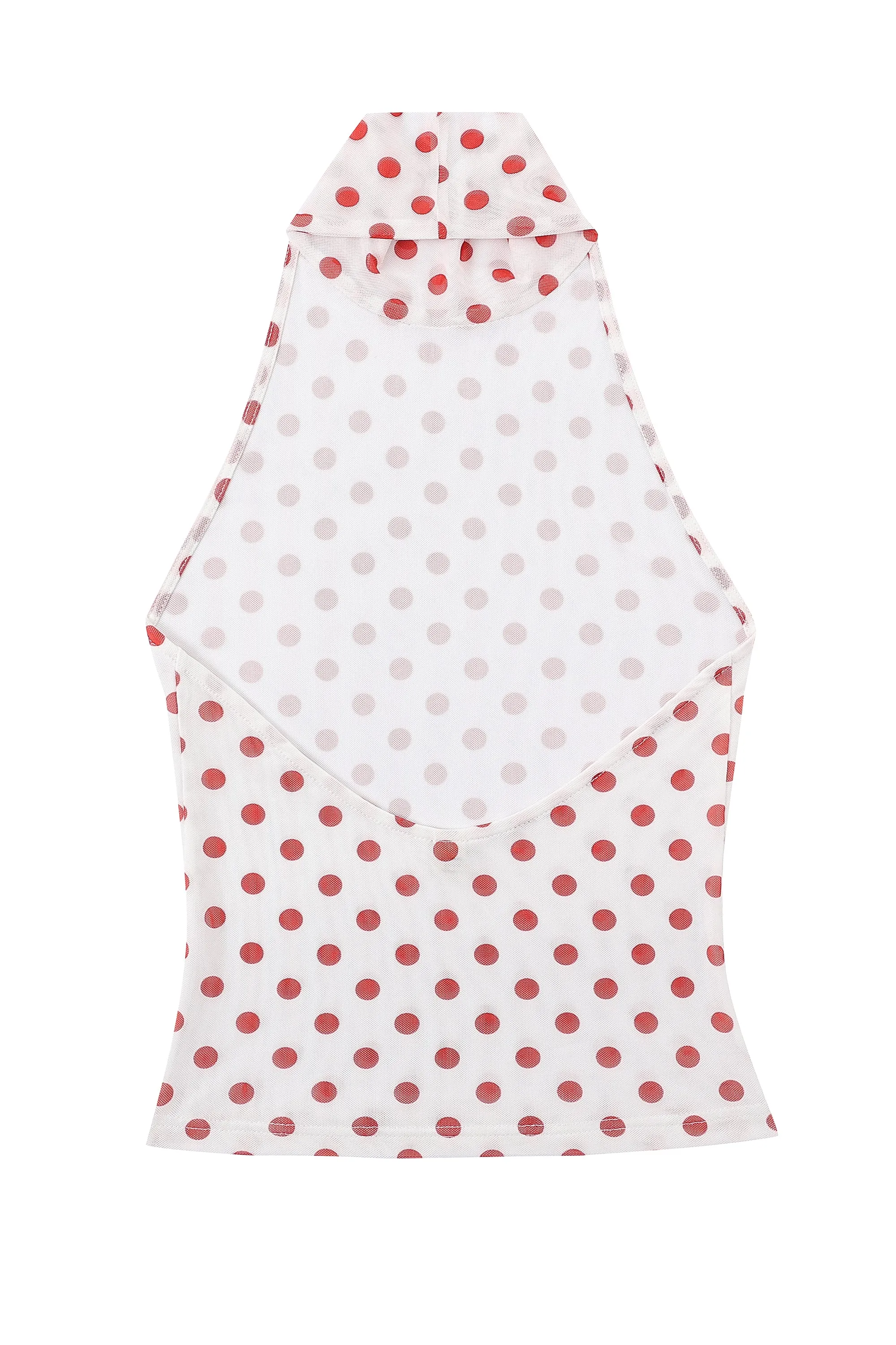 Mock Halter Mesh Tank Red Polka Dot sold by Fashion Brand Company product image thumbnail 5
