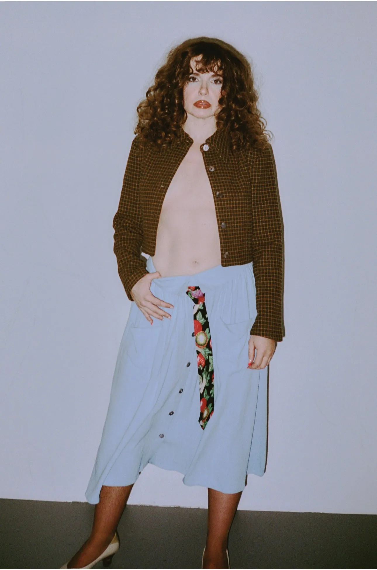 Business Casual Tie Skirt Linen Blue sold by Fashion Brand Company product image thumbnail 4