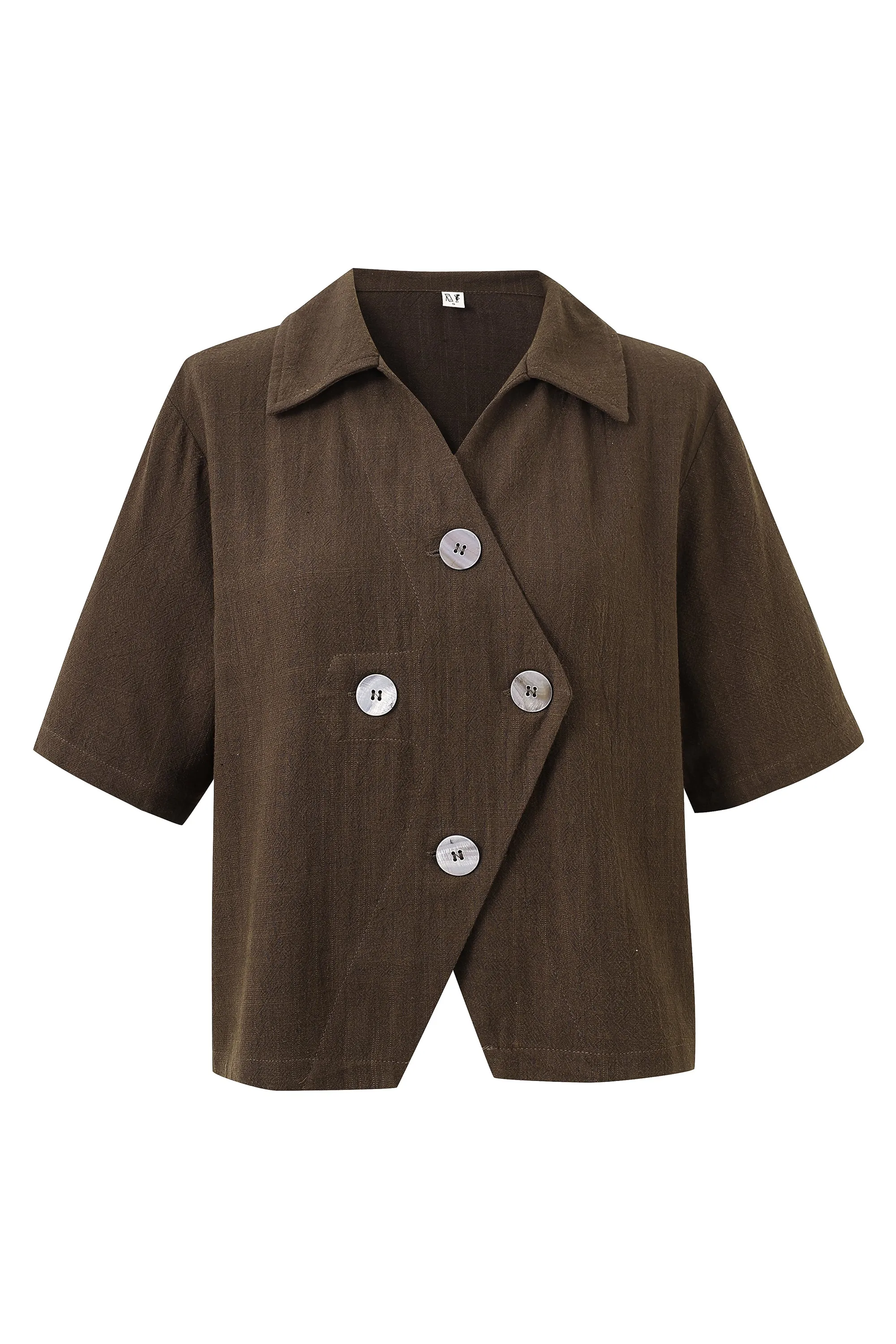 Quad Button Soft Linen Shirt sold by Fashion Brand Company product image thumbnail 2