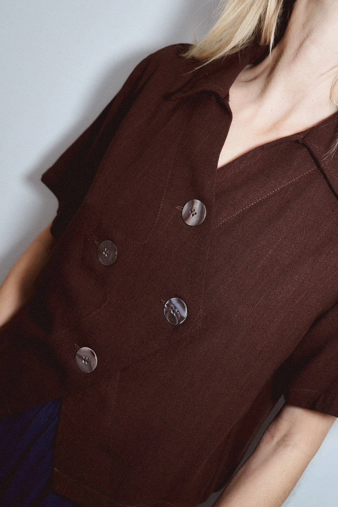 Quad Button Soft Linen Shirt sold by Fashion Brand Company product image thumbnail 4