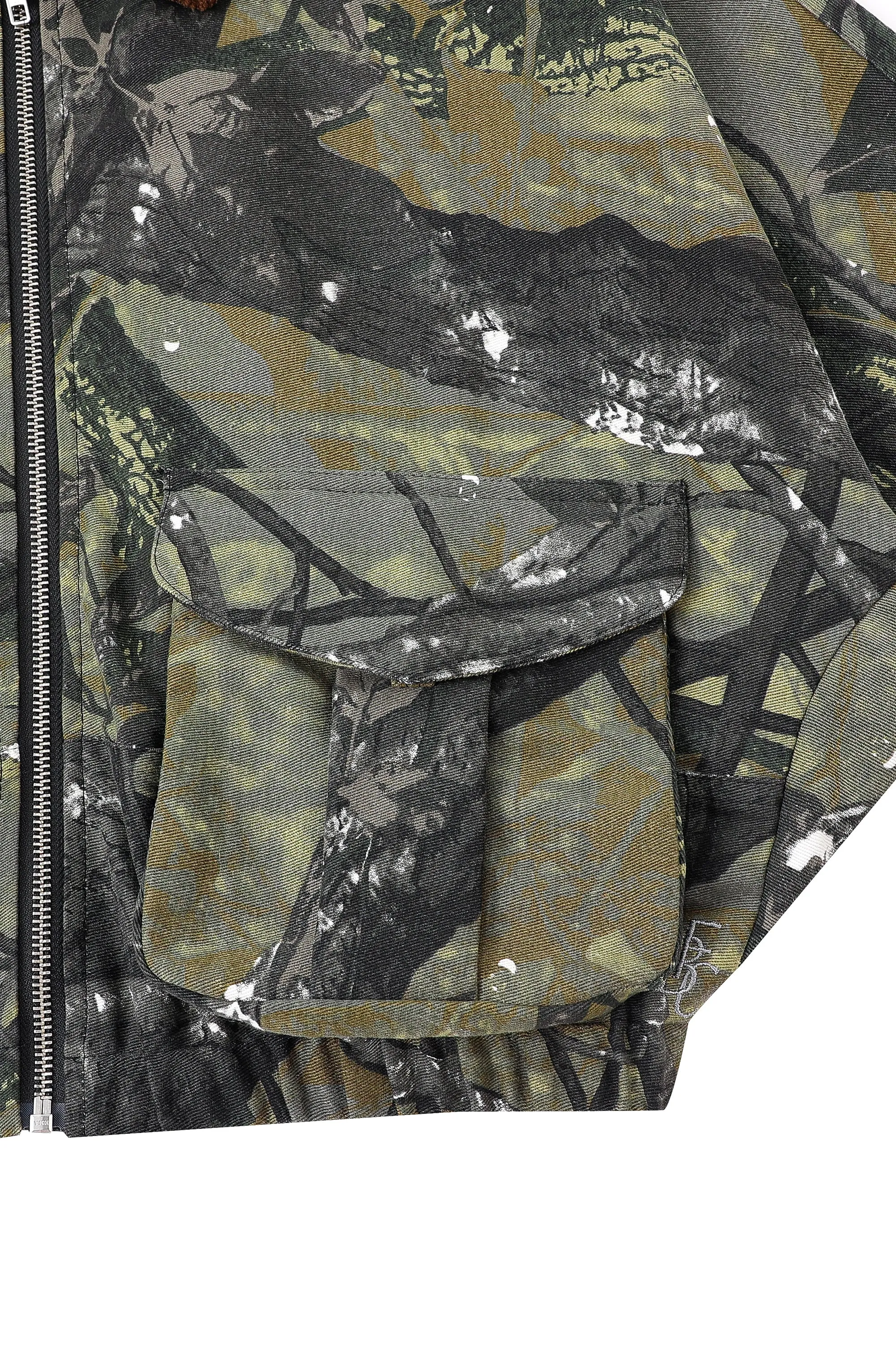 Canvas Crop Cargo Jacket Forest Camo sold by Fashion Brand Company product image thumbnail 5