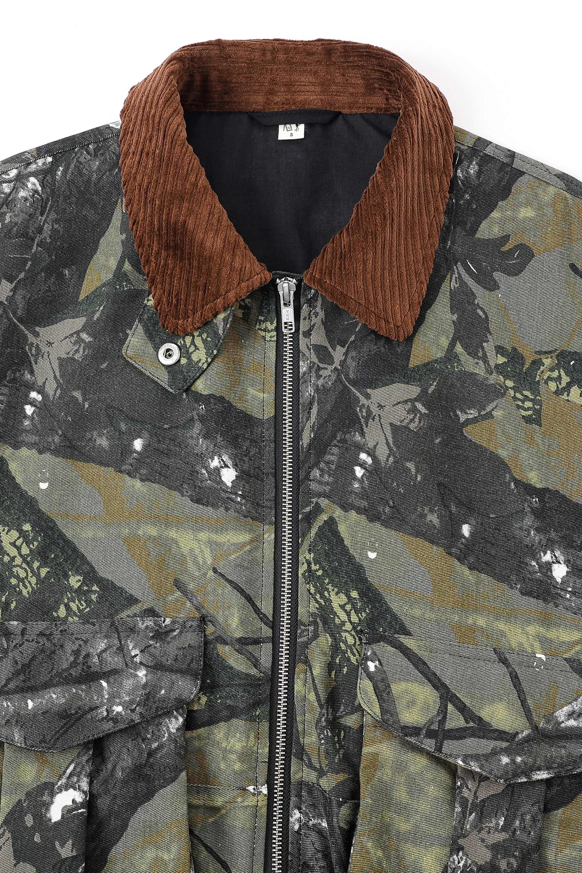 Canvas Crop Cargo Jacket Forest Camo sold by Fashion Brand Company product image thumbnail 3
