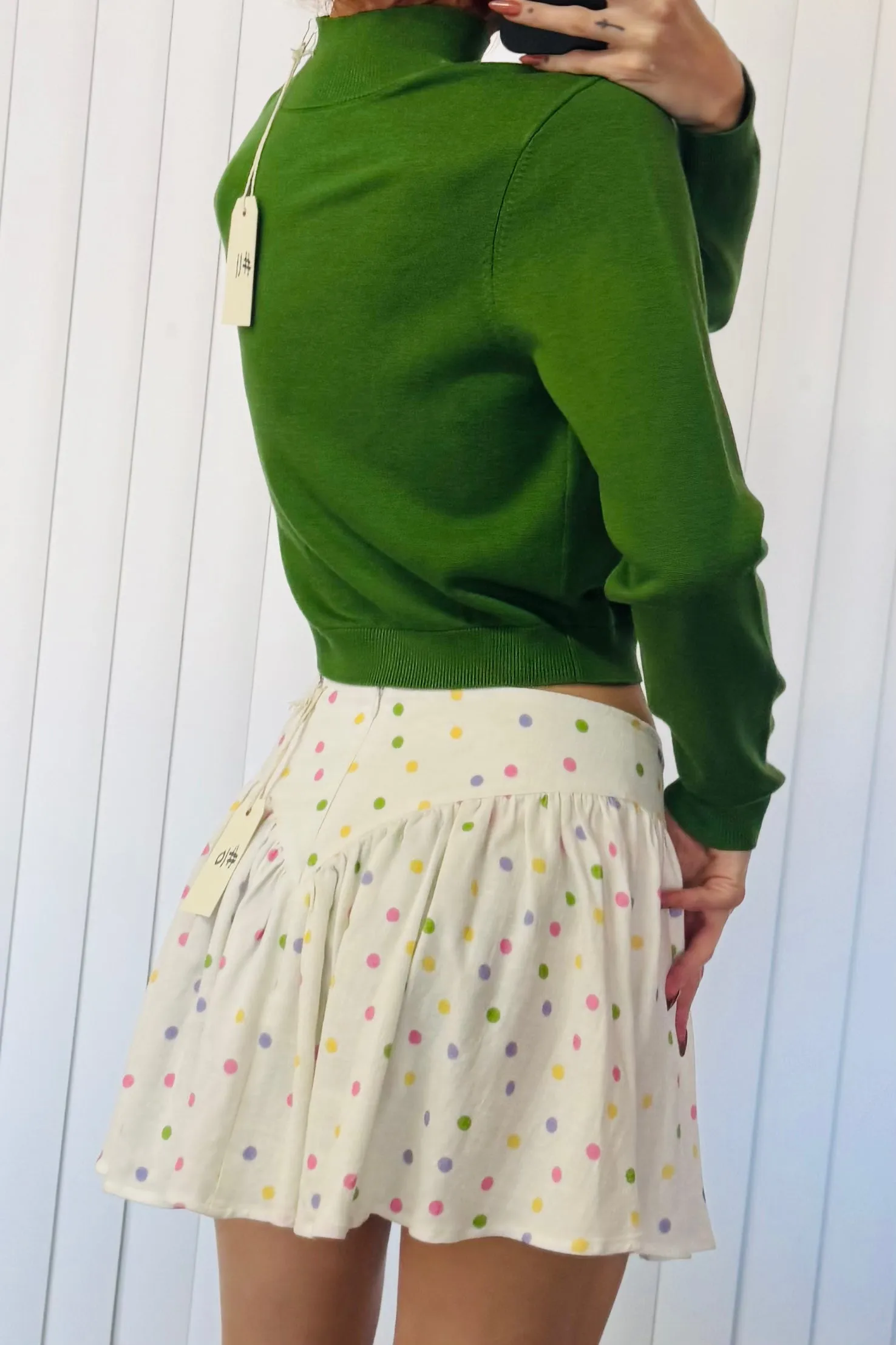 SAMPLE #11 - S Green Striped viscose Turtleneck Sweater sold by Fashion Brand Company product image thumbnail 2