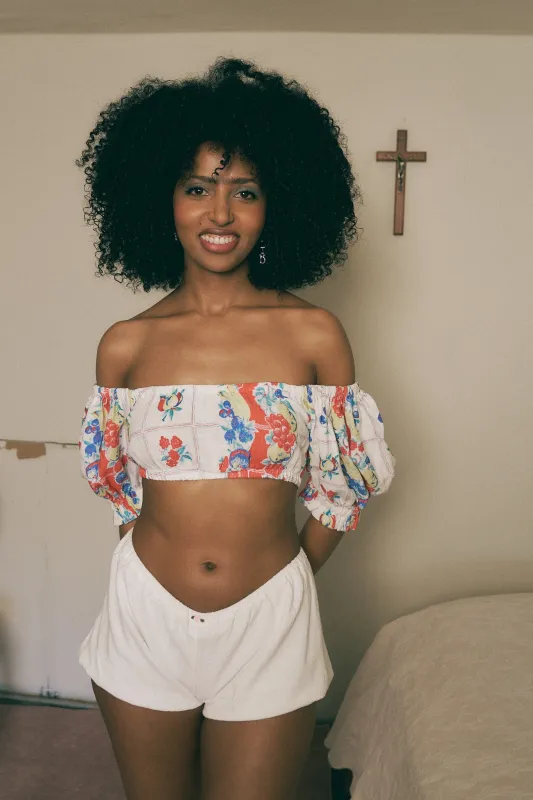 Wench Crop Top Soft Linen Fruity made by Fashion Brand Company