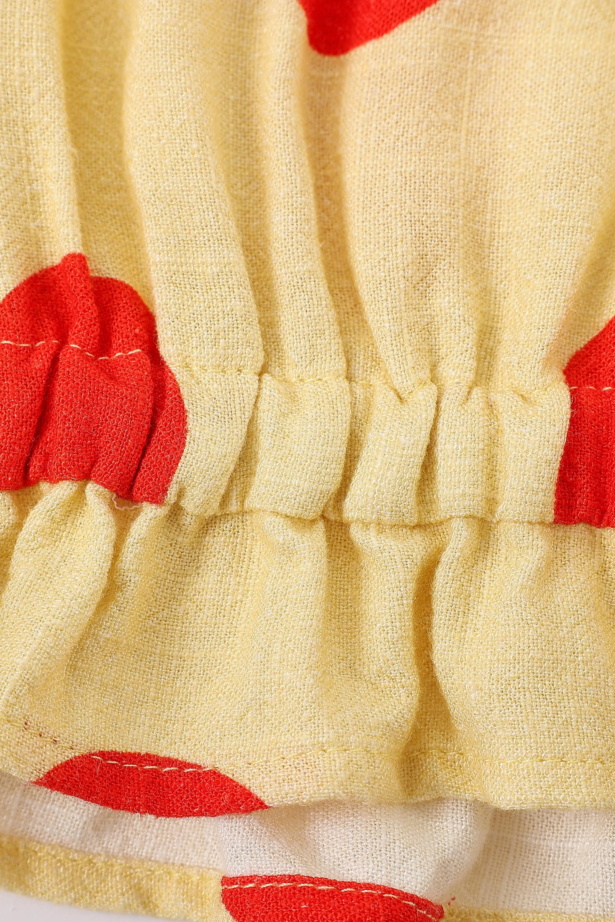 Soft Linen Bloomers Red/Yellow Polka Dot sold by Fashion Brand Company product image thumbnail 4
