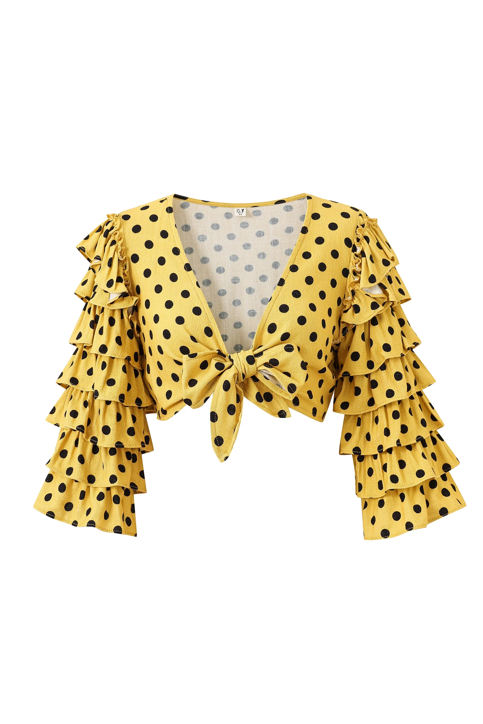 Rumba Top Soft Linen Yellow Polka Dot sold by Fashion Brand Company product image thumbnail 2