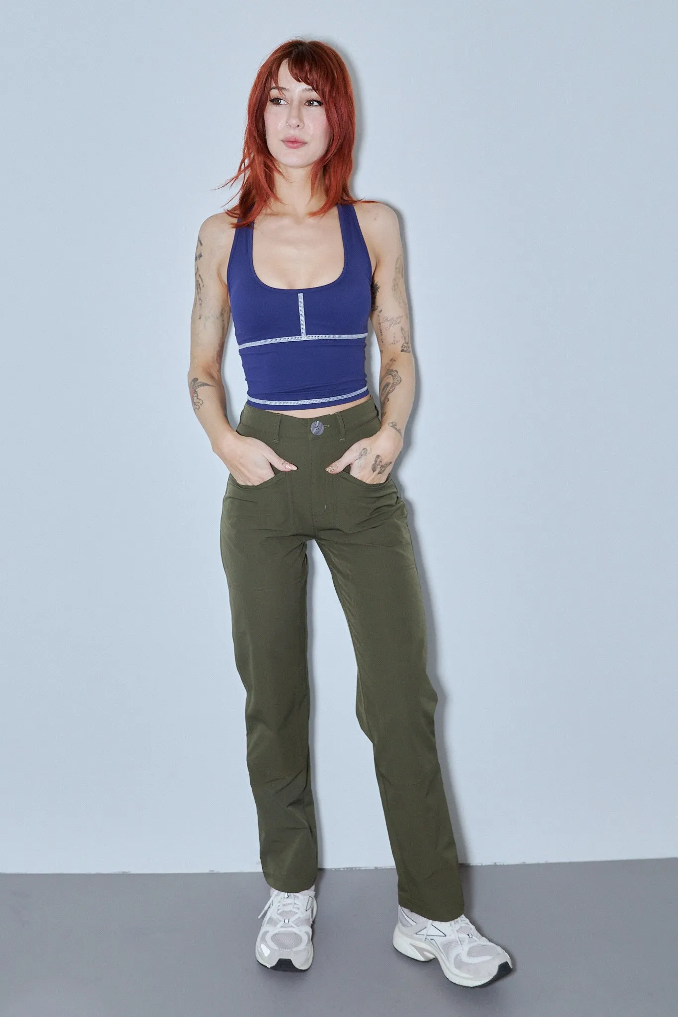 High Waisted Trail Pants Moss sold by Fashion Brand Company product image thumbnail 3
