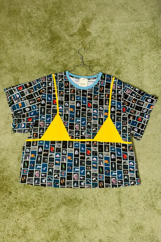 #18 L Scrap Bikini Bod Tommy Tee Cute Fish / Yellow Bikini made by Fashion Brand Company