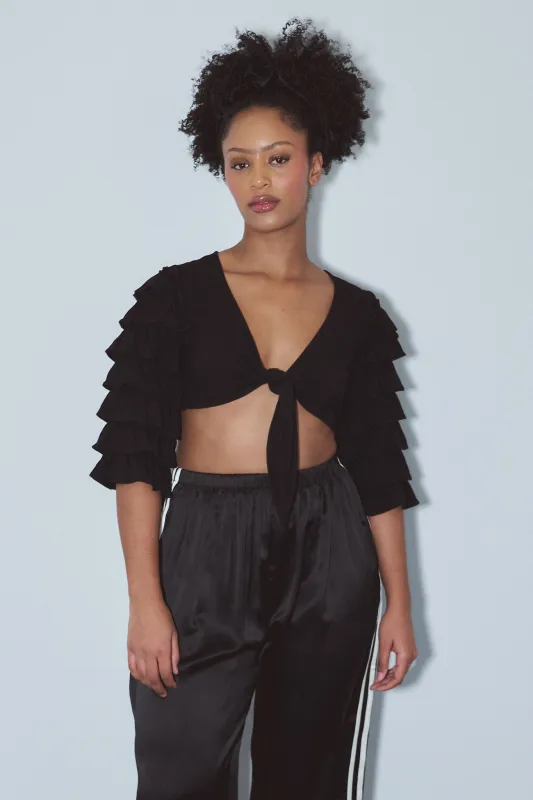 Rumba Top Soft Linen Black made by Fashion Brand Company