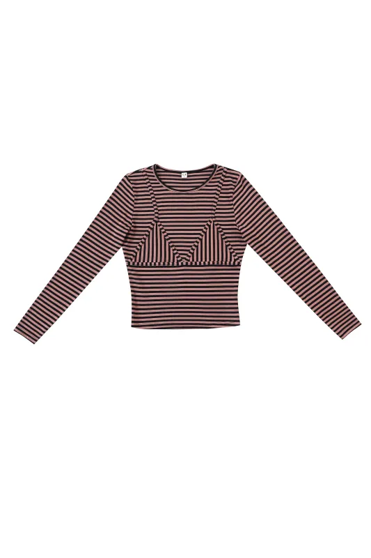Long Sleeve Bikini Bod Pink Stripe made by Fashion Brand Company