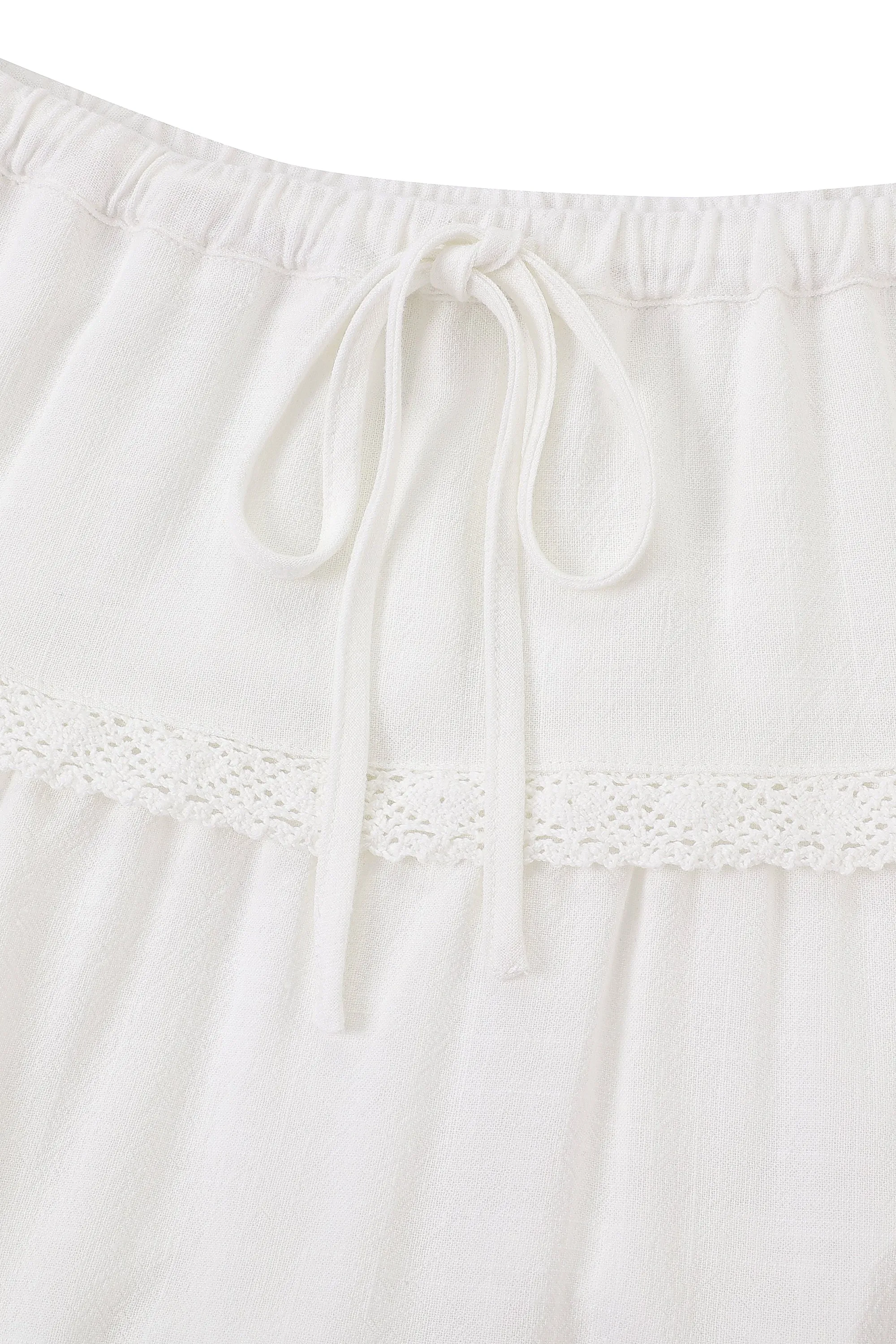 White Soft Linen Mini Skort sold by Fashion Brand Company product image thumbnail 5
