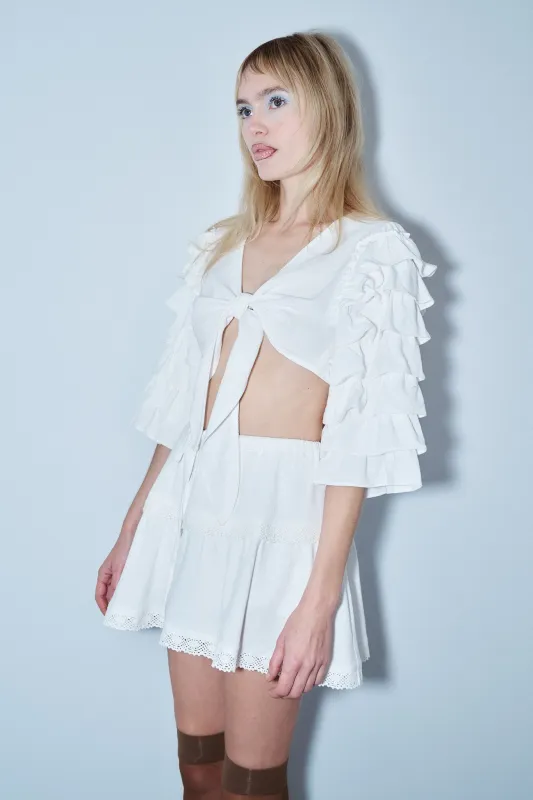 Rumba Top Soft Linen White made by Fashion Brand Company