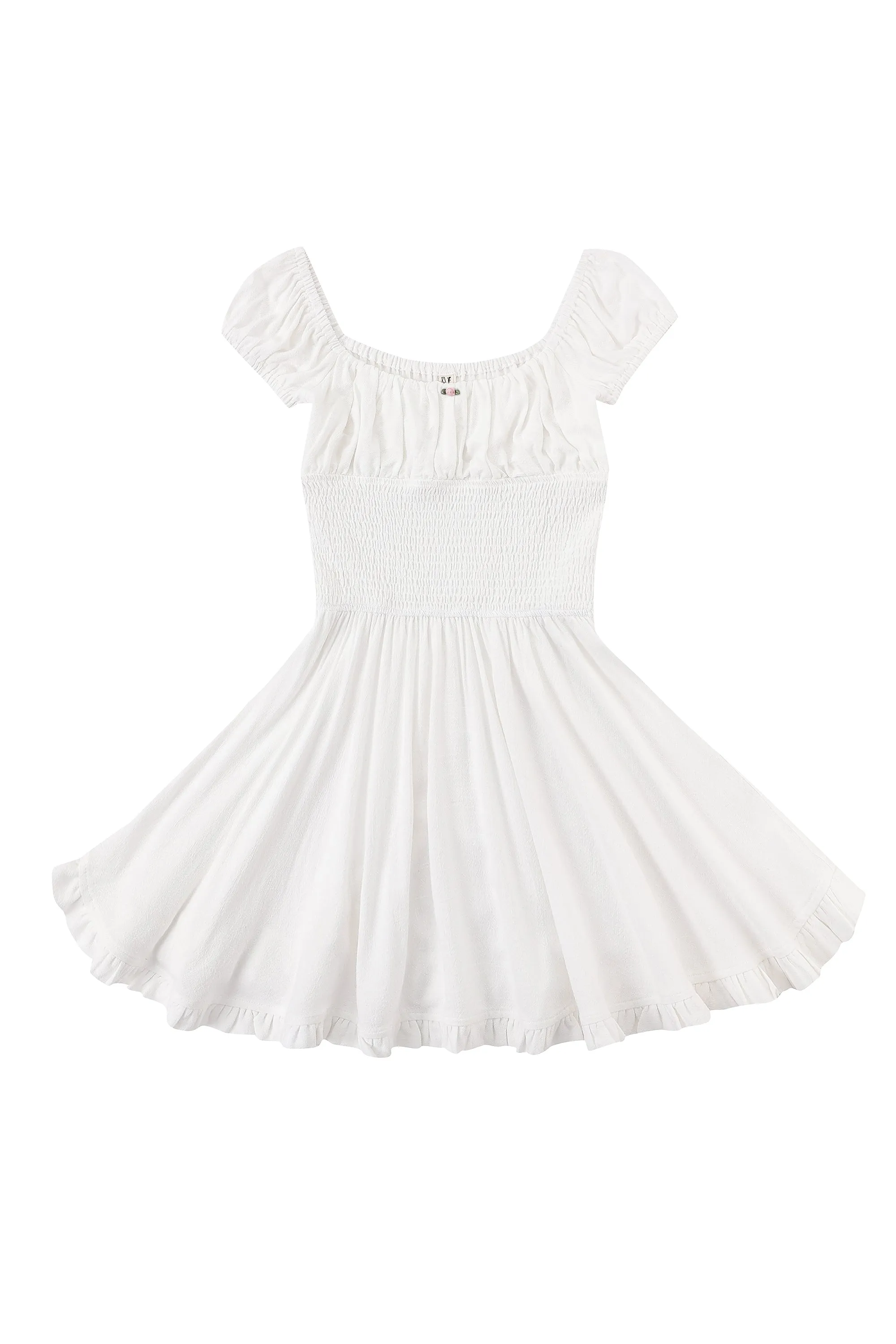 Milky Smocked Waist Soft Linen Mini Dress sold by Fashion Brand Company product image thumbnail 2