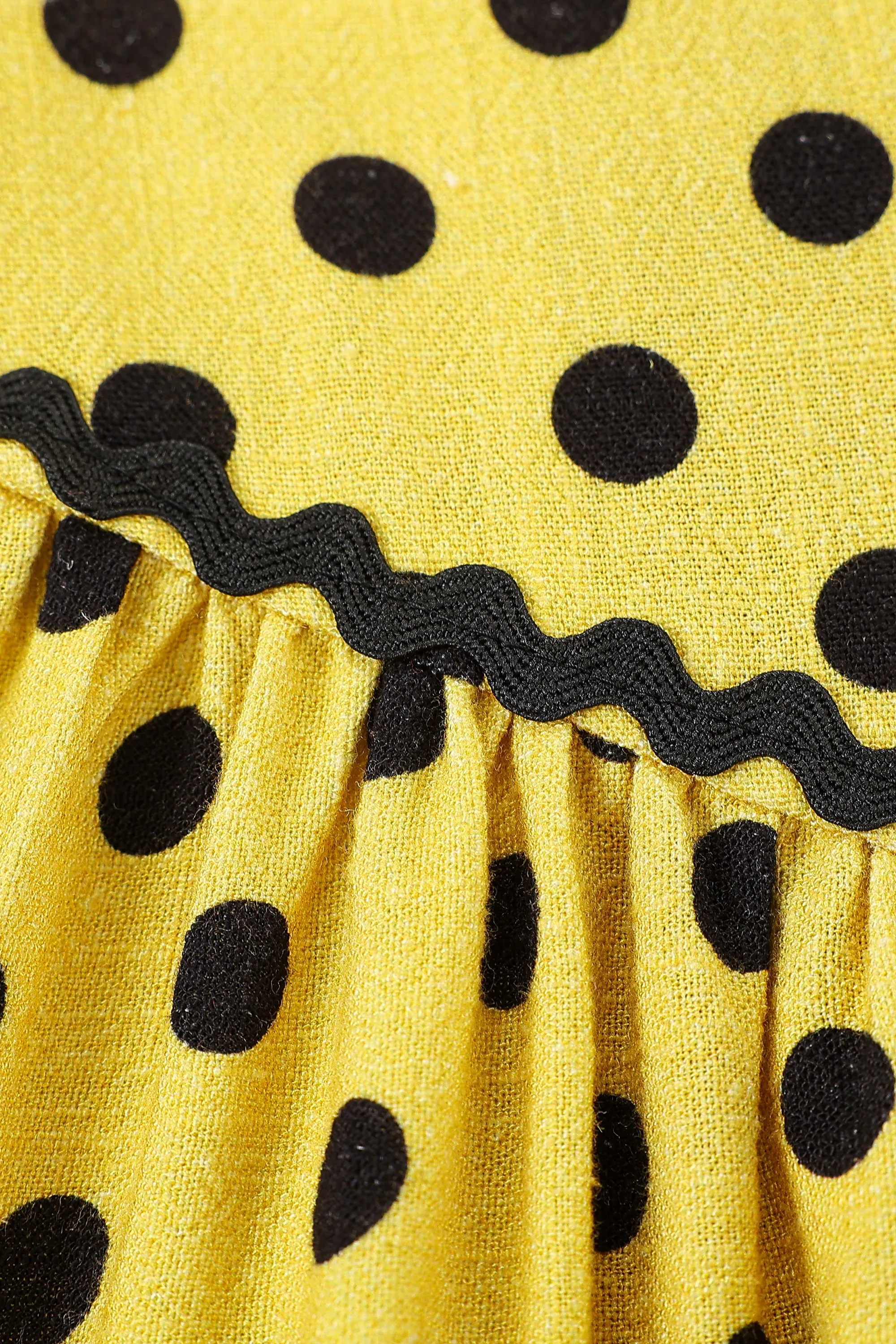 2 left - Loretta Ruffle Mini Dress Yellow Polka Dot sold by Fashion Brand Company product image thumbnail 4