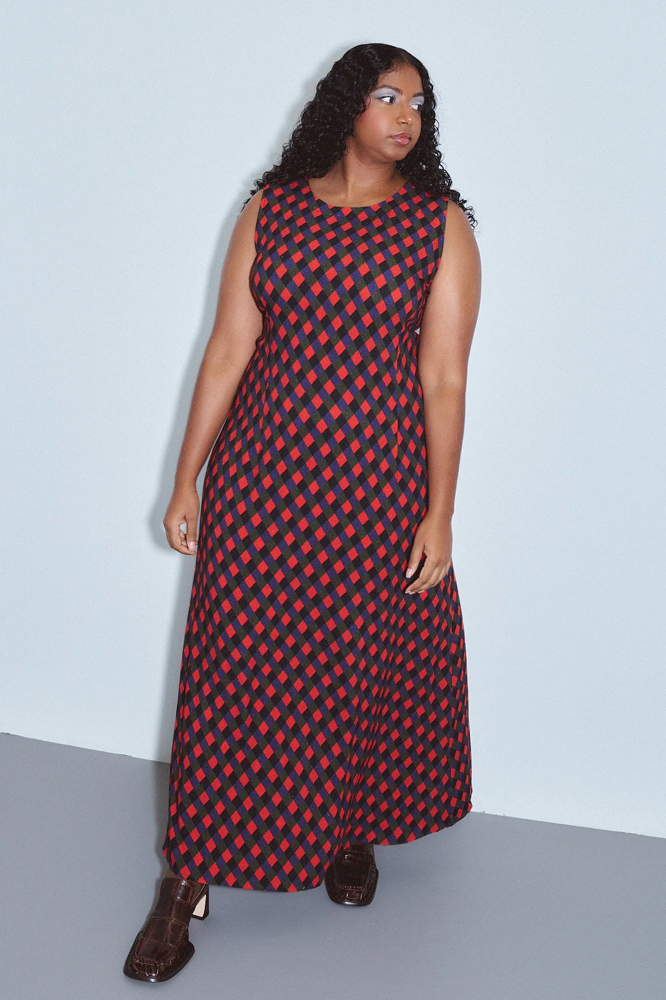 Good Woman Soft Linen Dress Diamond Print sold by Fashion Brand Company