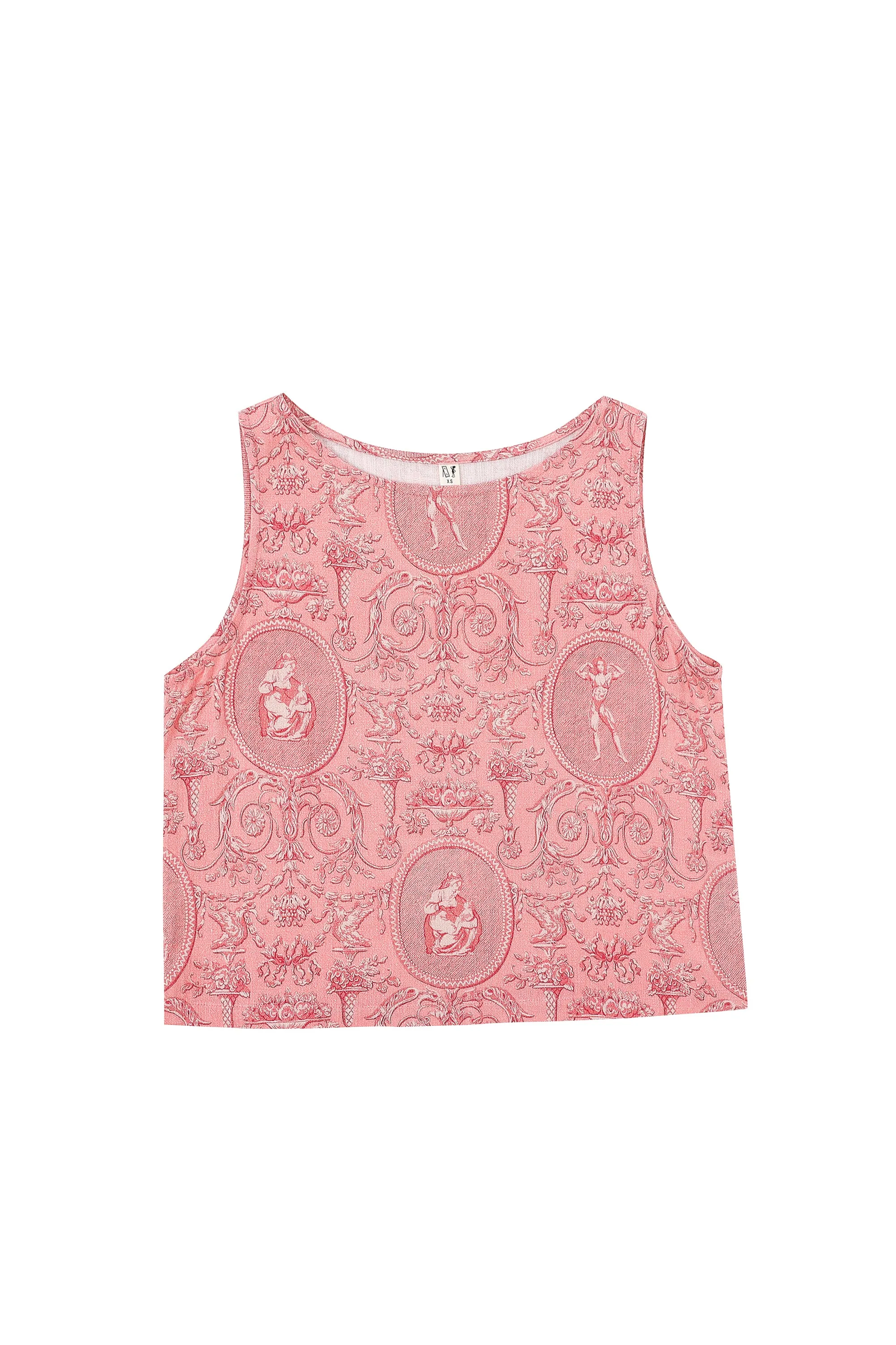 Shift Tank Soft Linen "Women" Pink Toile sold by Fashion Brand Company product image thumbnail 3