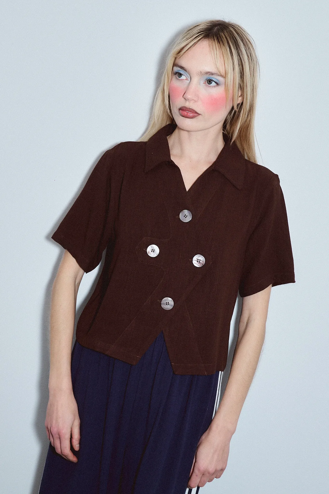 Quad Button Soft Linen Shirt sold by Fashion Brand Company product image thumbnail 3