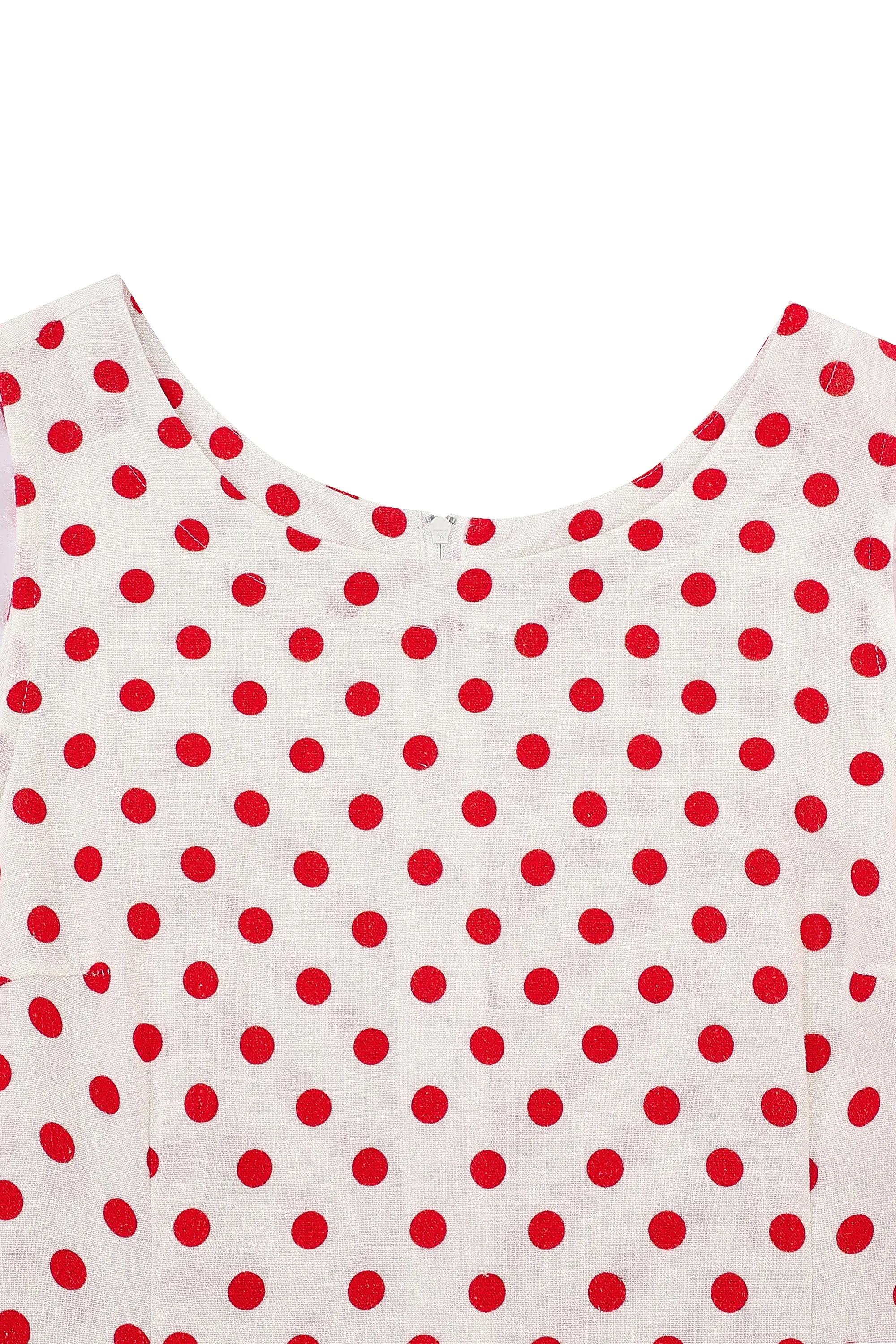 Good Woman Soft Linen Dress Red Polka Dot sold by Fashion Brand Company product image thumbnail 5