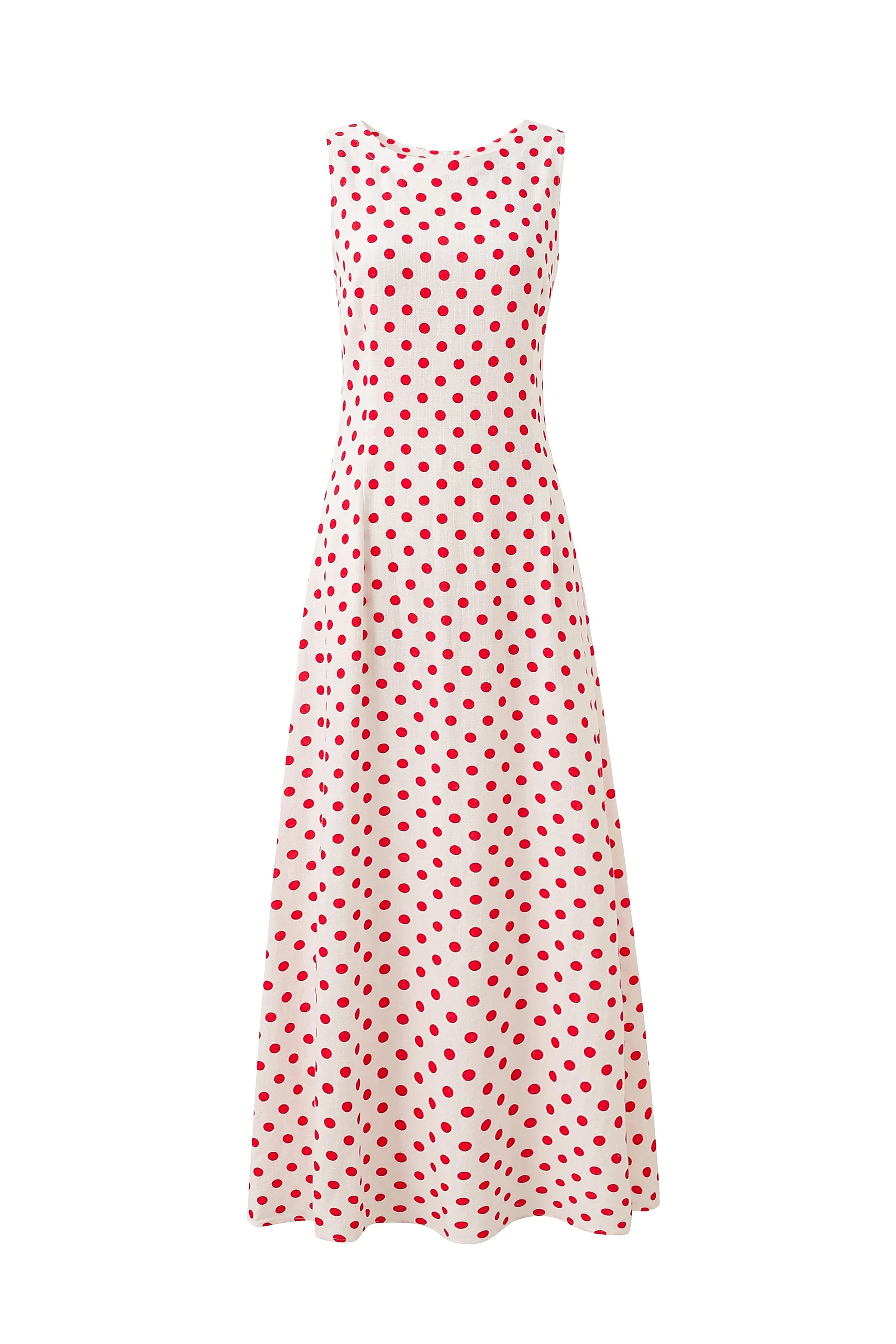 Good Woman Soft Linen Dress Red Polka Dot sold by Fashion Brand Company product image thumbnail 3