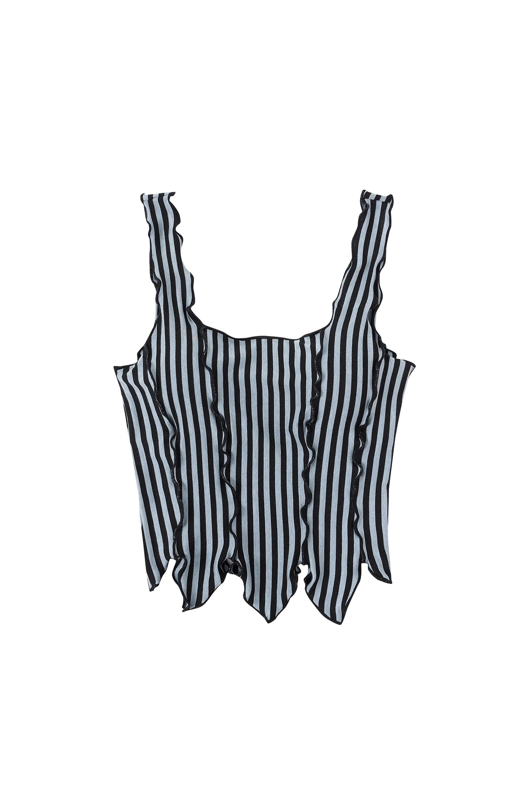 Blue Stripe Tencel/Wool Blend Leaf Tank sold by Fashion Brand Company product image thumbnail 2