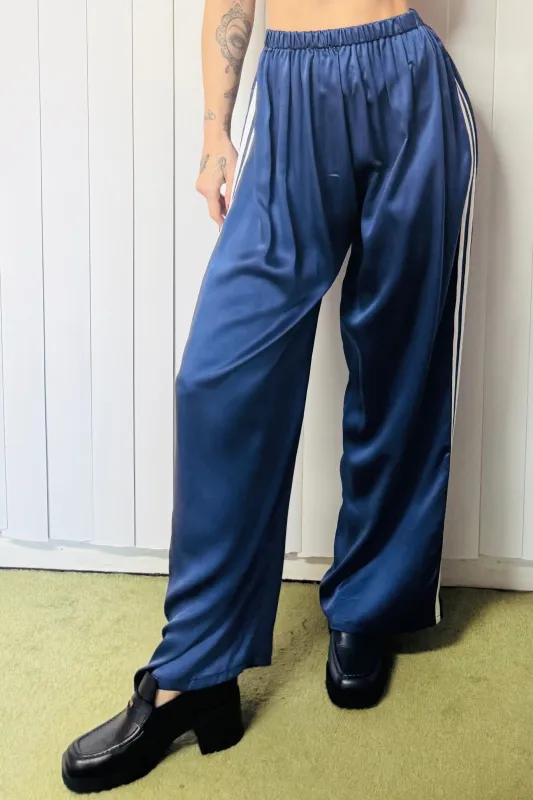 SAMPLE #778 - XS/S Navy Silk Track Pants made by Fashion Brand Company