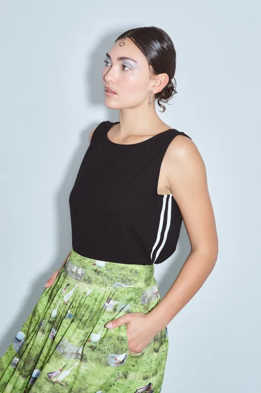 Shift Tank Soft Linen Sporty Spice Black made by Fashion Brand Company