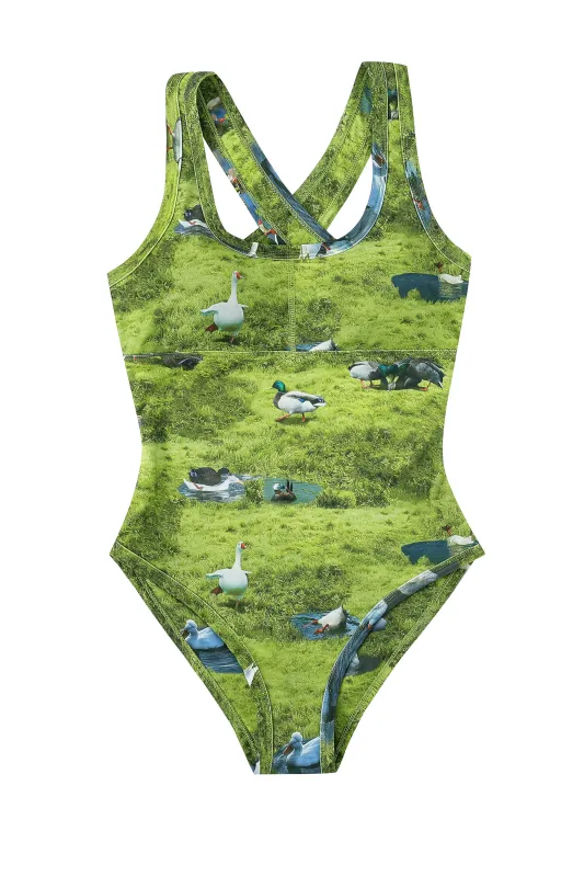 Crossback One Piece Swimsuit Worst Ducks made by Fashion Brand Company