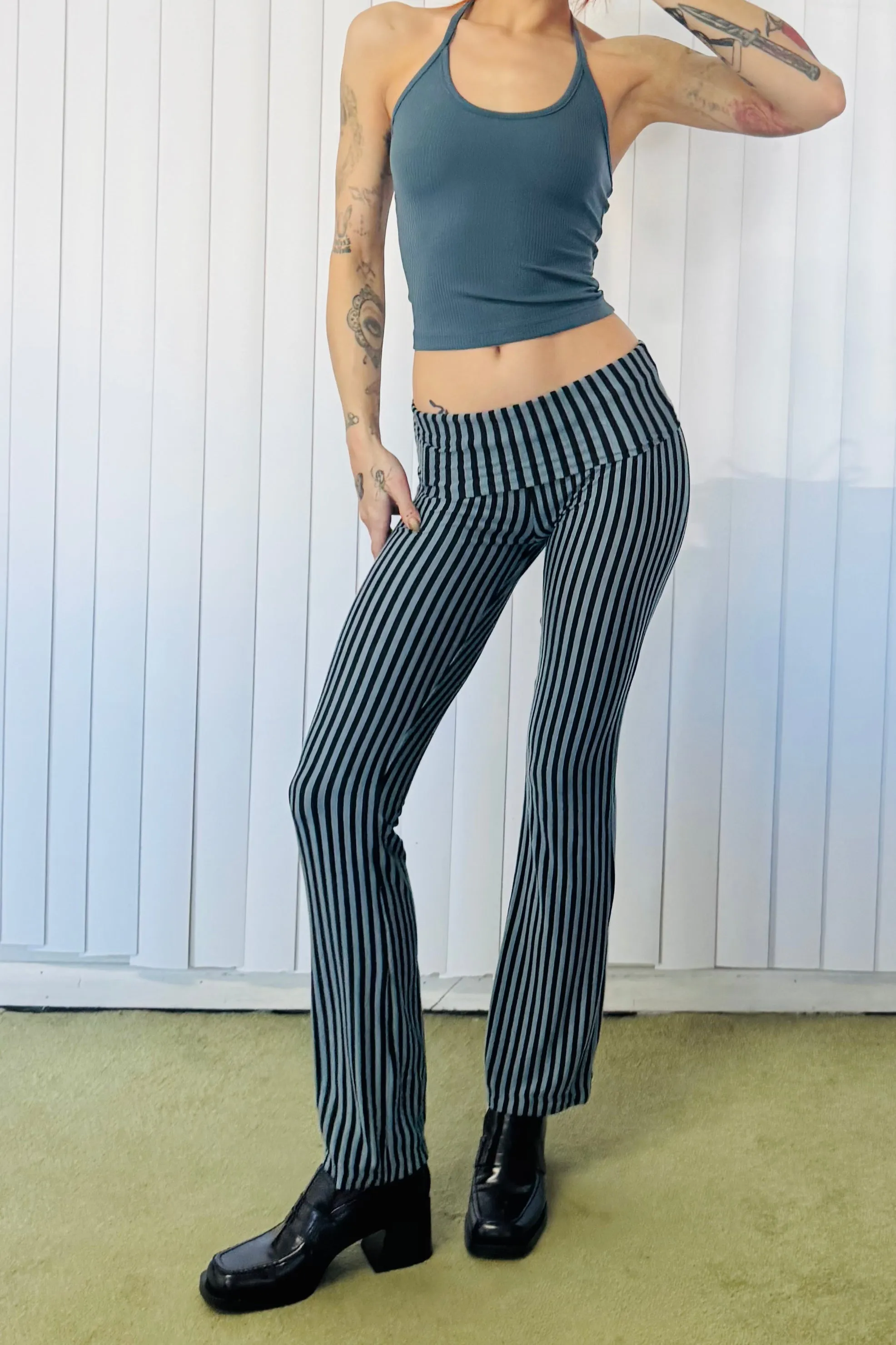 Striped Tencel Wool Foldover Lounge Pants sold by Fashion Brand Company product image thumbnail 2