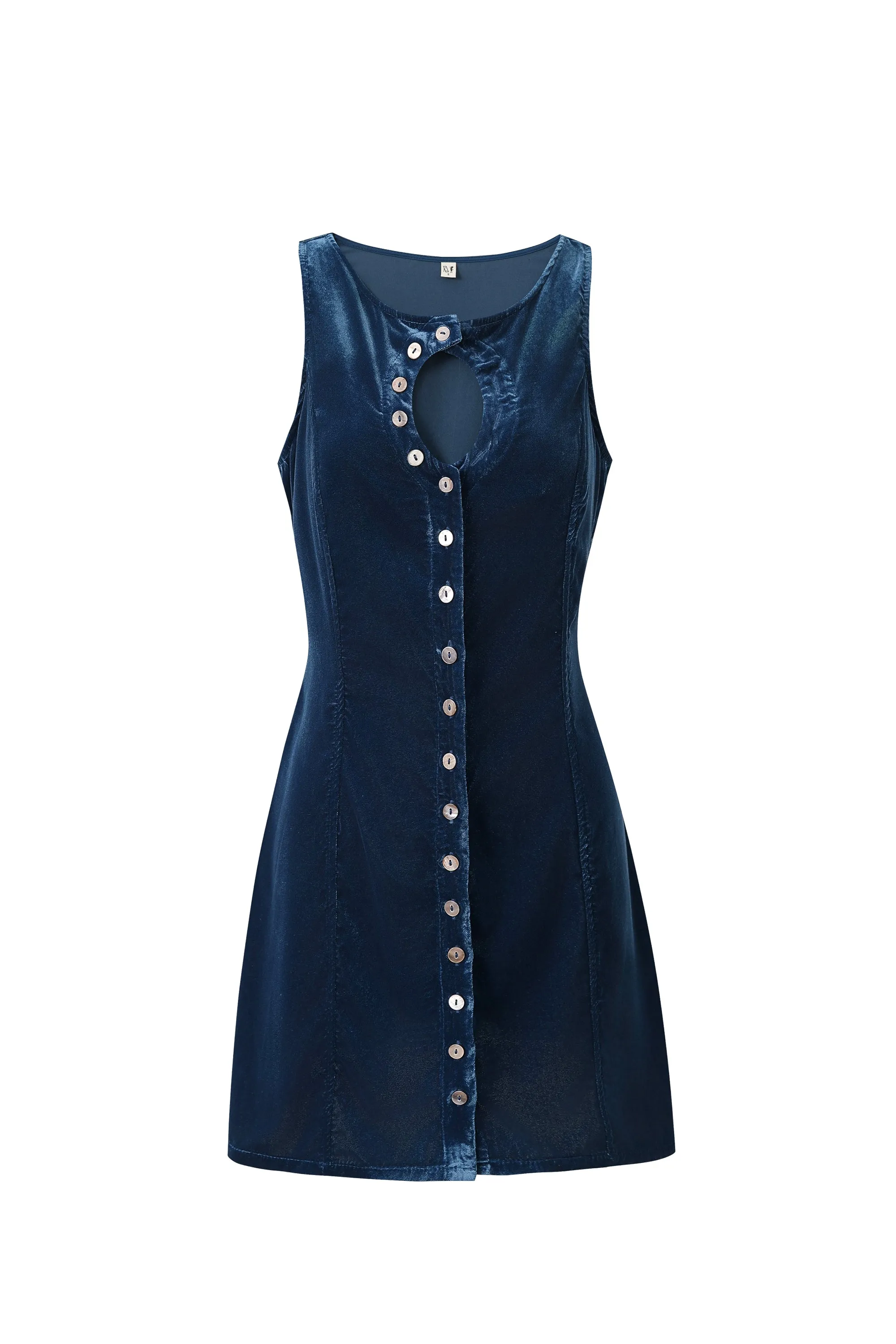 Unbuttoned Velvet Mini Dress Dusk sold by Fashion Brand Company product image thumbnail 2