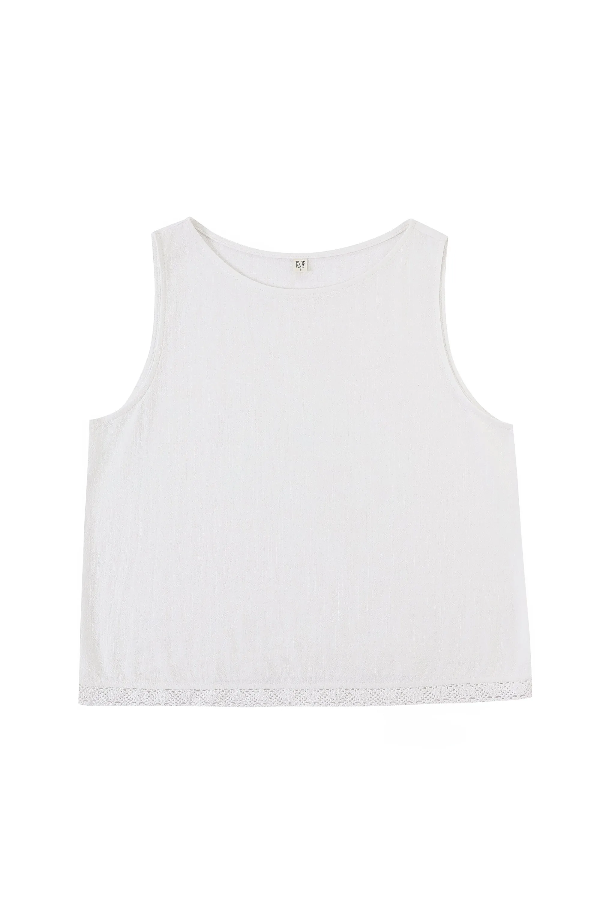 4 left - Shift Tank Soft Linen White Lace Trim sold by Fashion Brand Company product image thumbnail 2