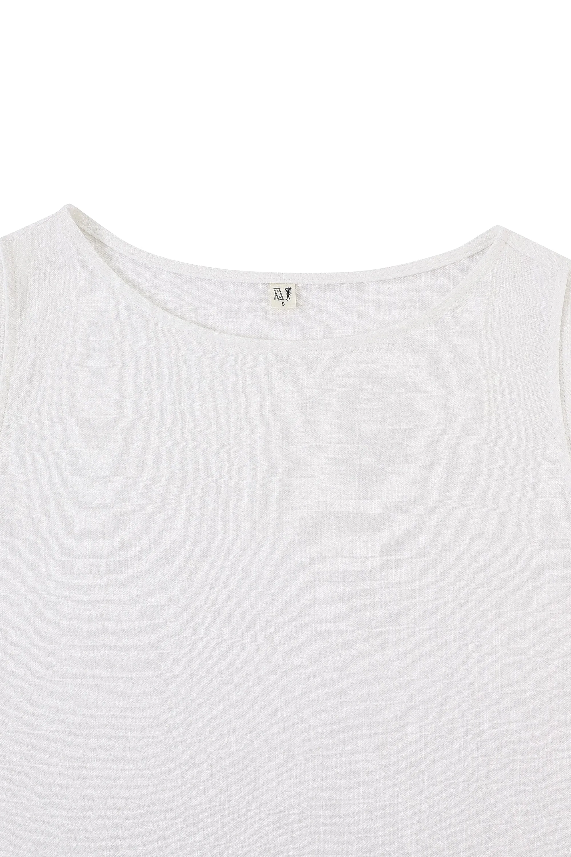 4 left - Shift Tank Soft Linen White Lace Trim sold by Fashion Brand Company product image thumbnail 3