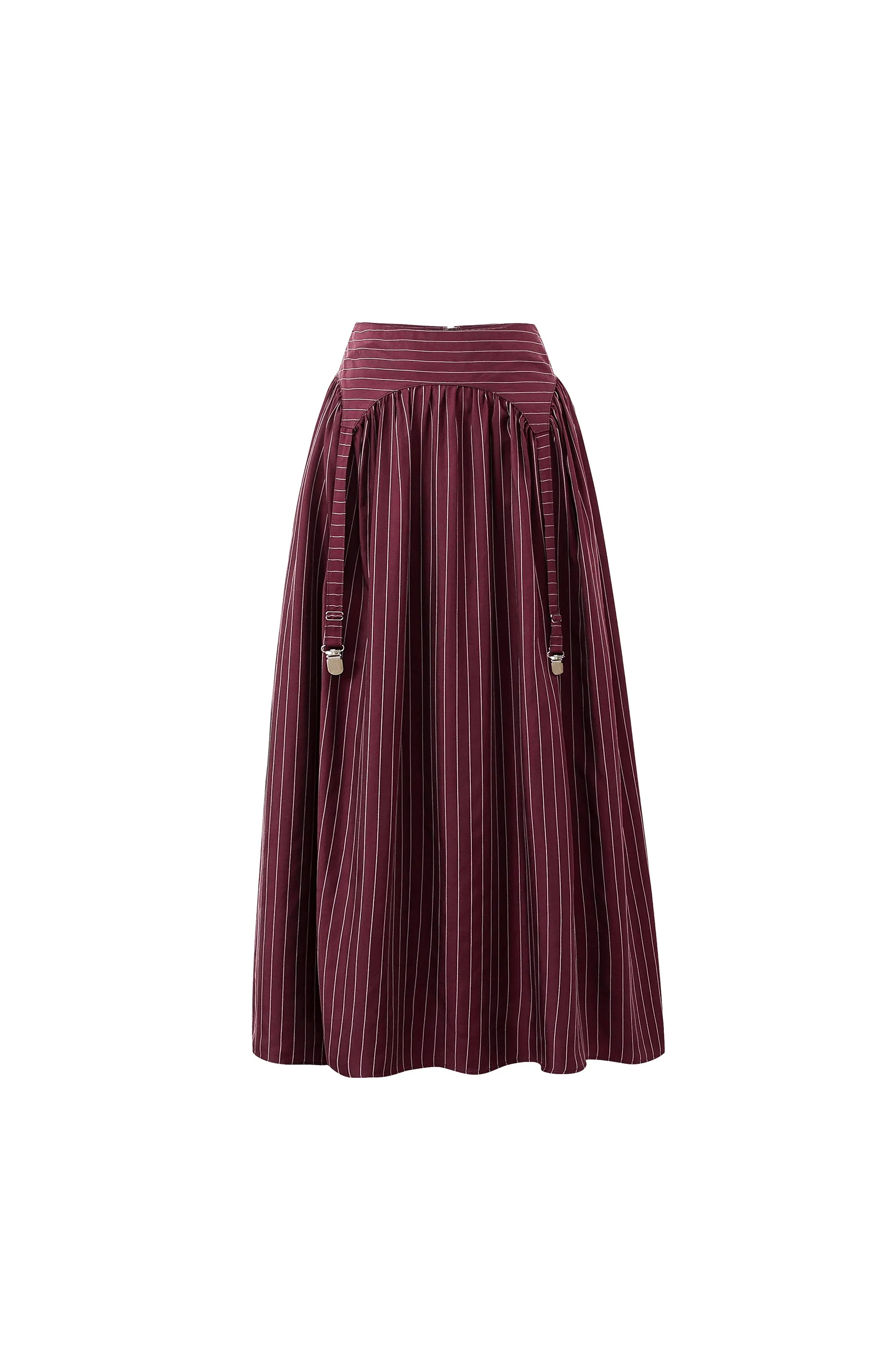 Garter Skirt Tencel Stripe Maroon sold by Fashion Brand Company product image thumbnail 4
