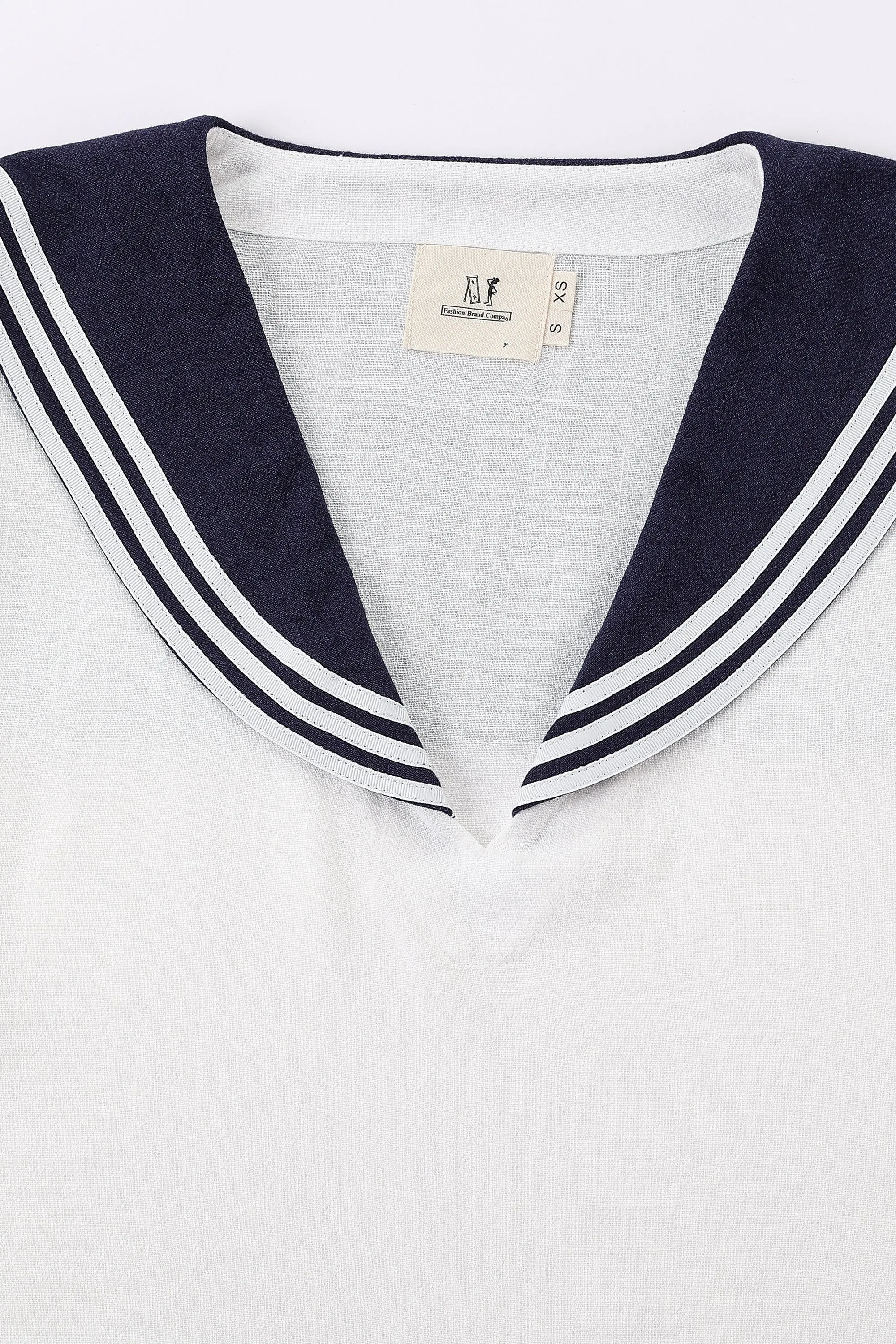 Sailor Soft Linen Crop Top White sold by Fashion Brand Company product image thumbnail 2