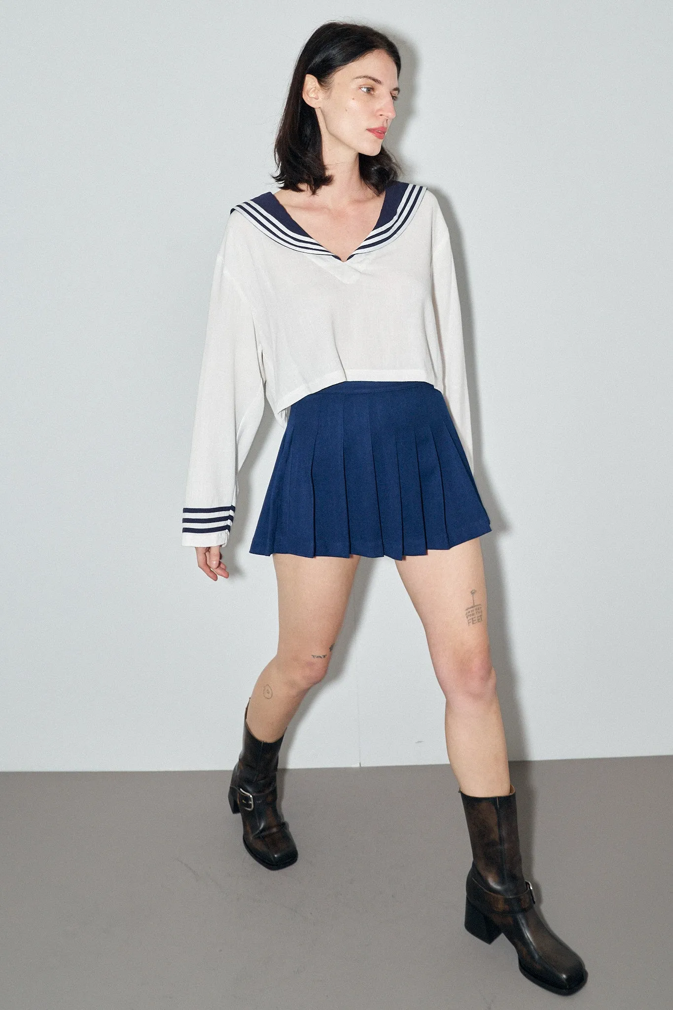 Sailor Soft Linen Crop Top White sold by Fashion Brand Company product image thumbnail 3