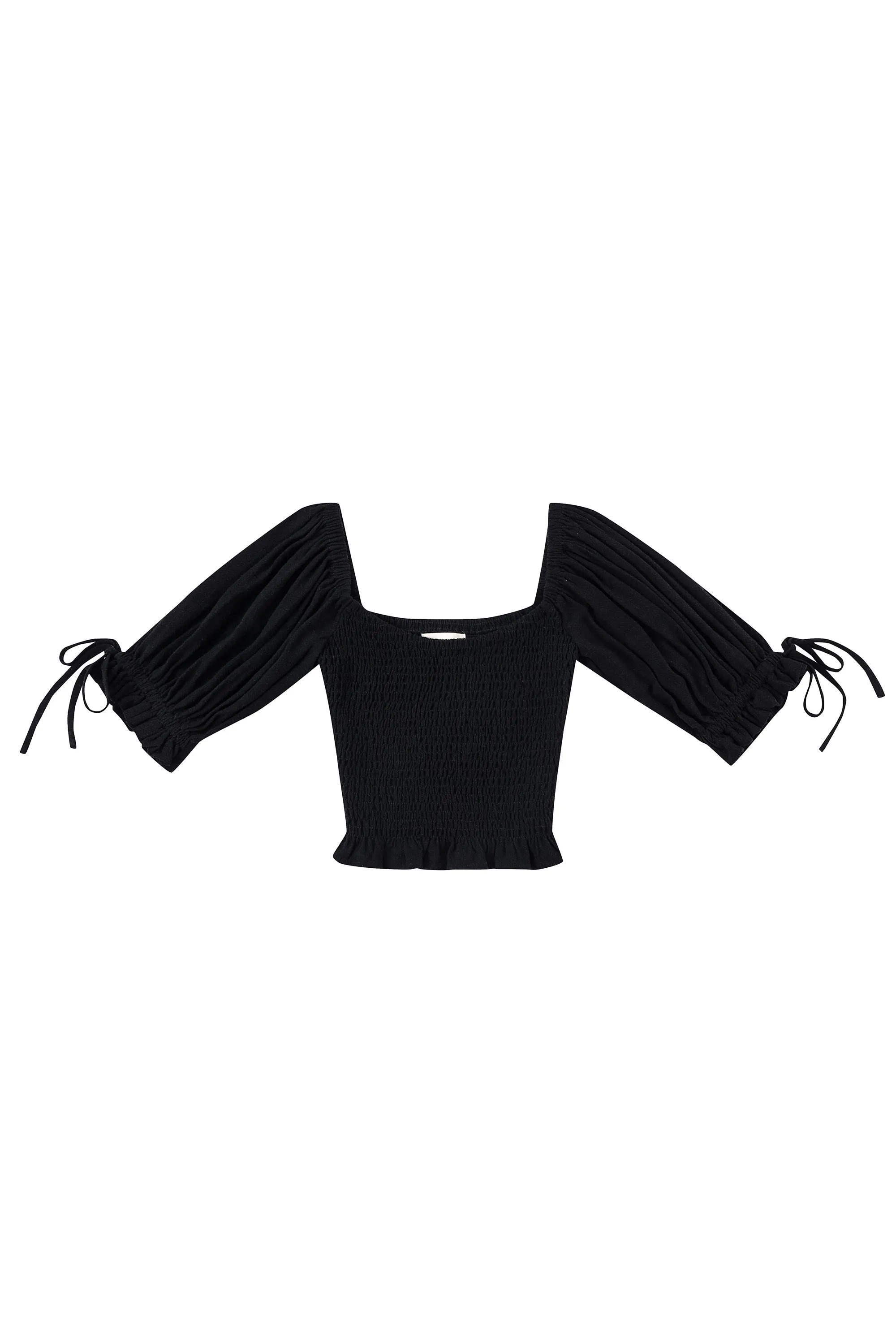 Smocked Blouse Soft Linen Black sold by Fashion Brand Company product image thumbnail 2