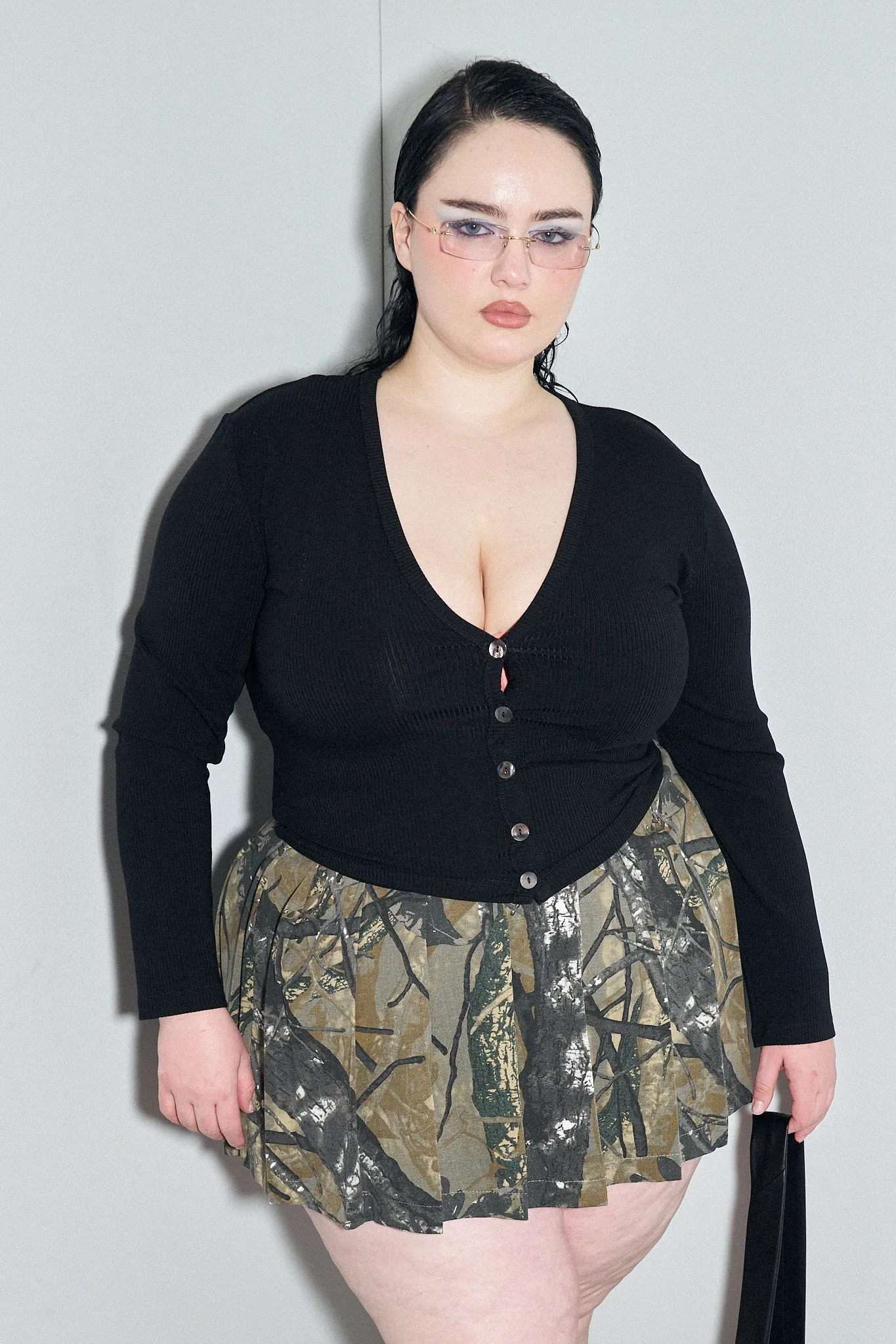 V-Neck Button Down Tencel Rib sold by Fashion Brand Company product image thumbnail 3
