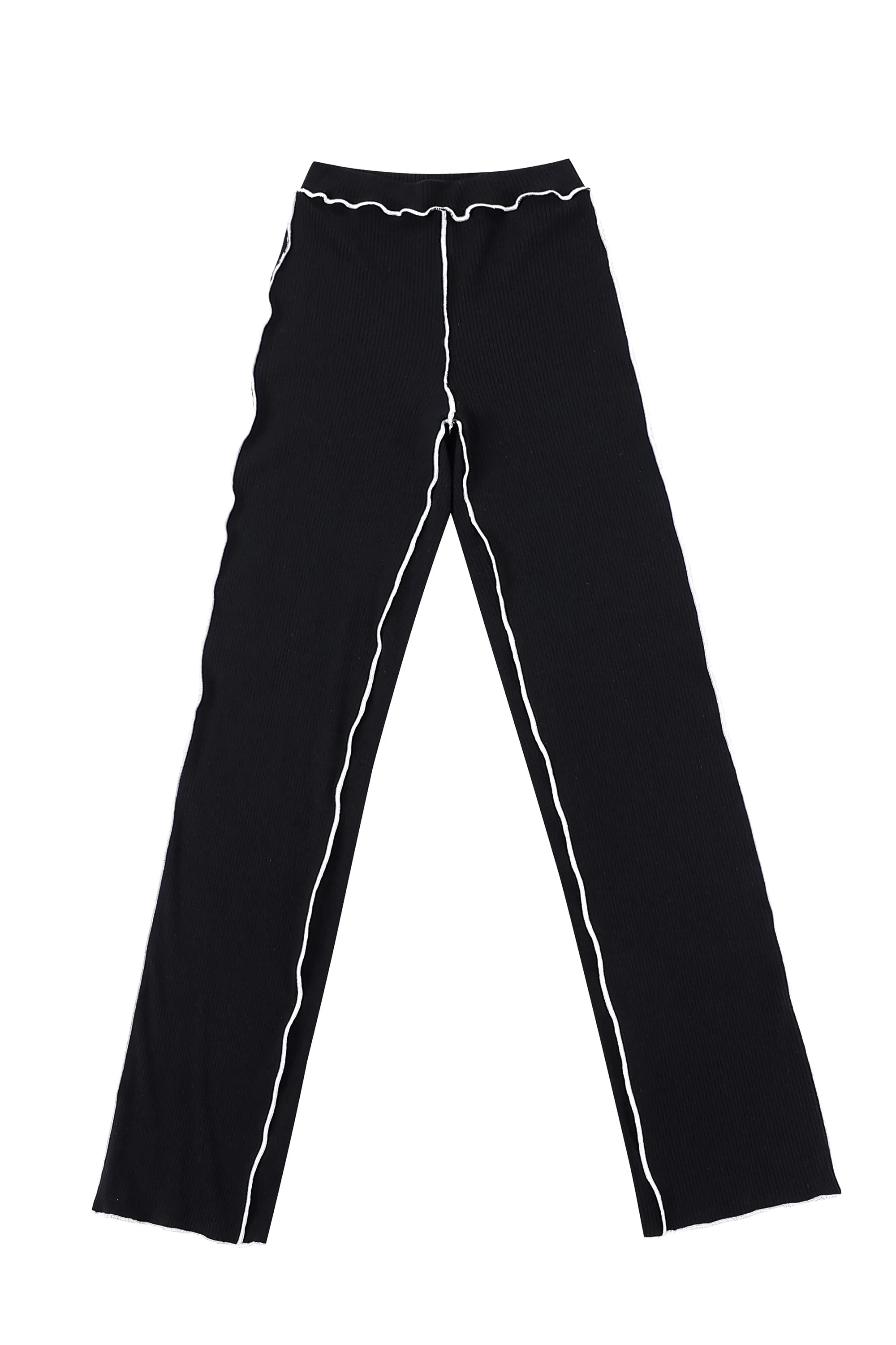 Tencel Rib Seamed Lounge Pants Black sold by Fashion Brand Company product image thumbnail 4