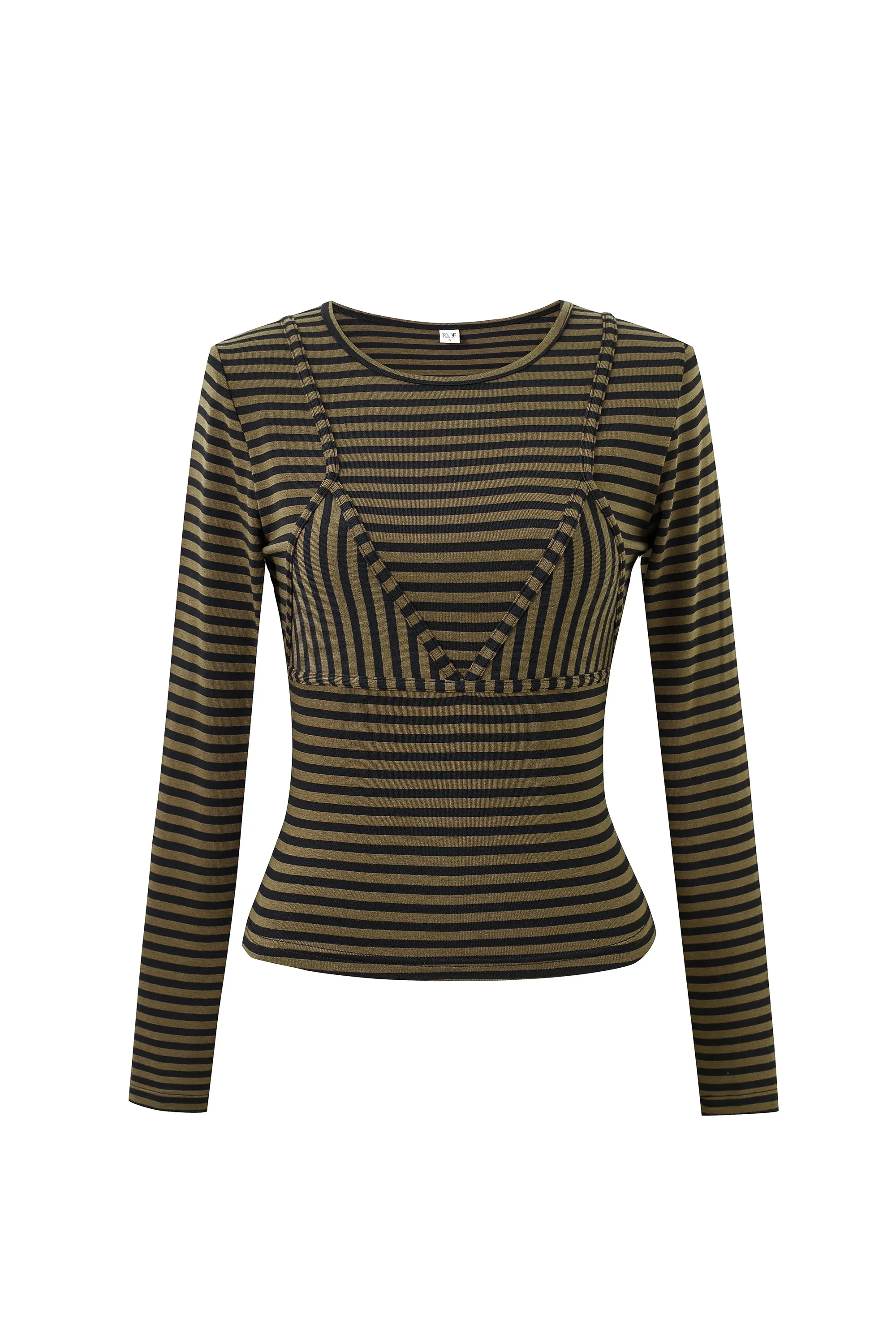 Long Sleeve Bikini Bod Brown Stripe sold by Fashion Brand Company product image thumbnail 5