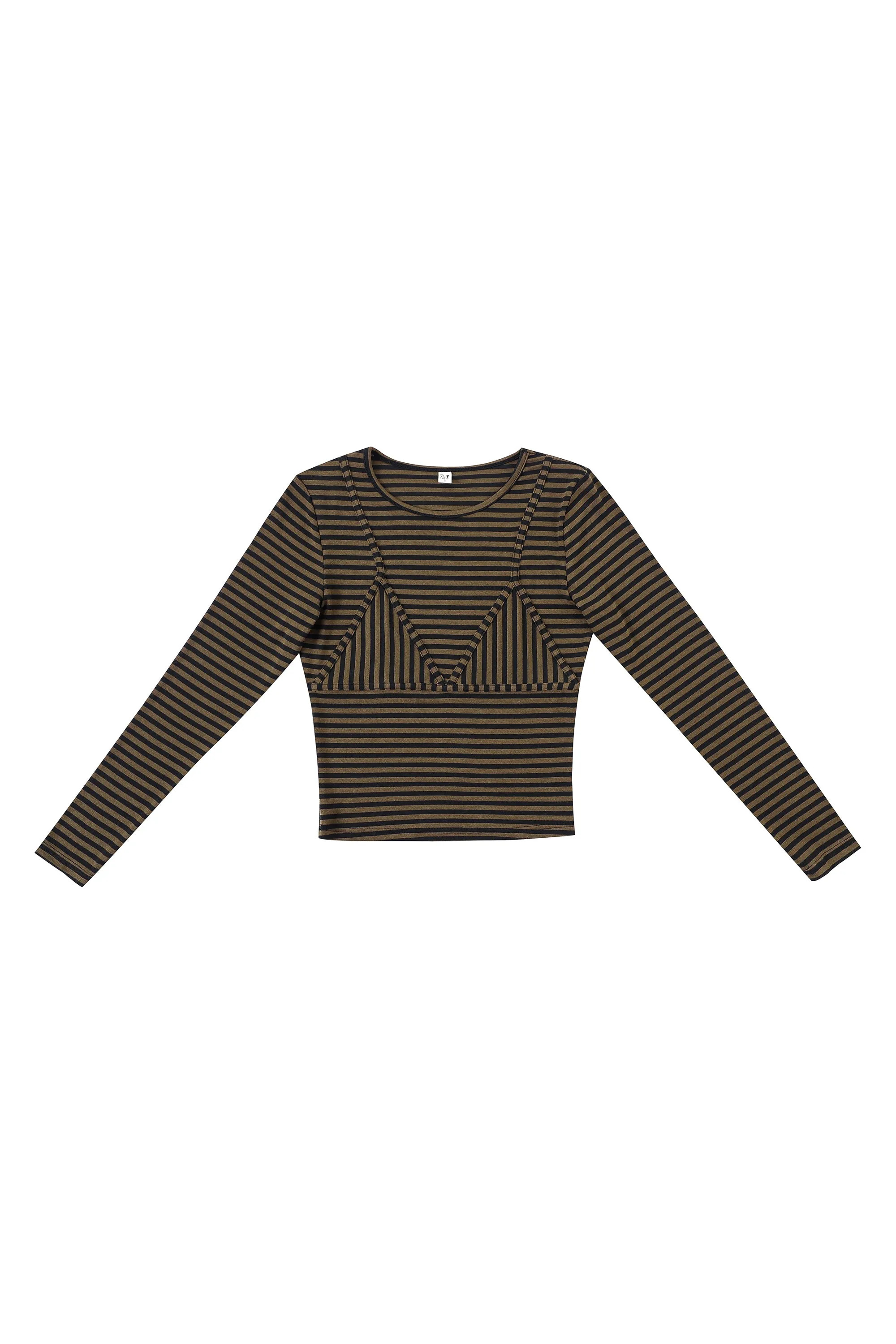 Long Sleeve Bikini Bod Brown Stripe sold by Fashion Brand Company product image thumbnail 2